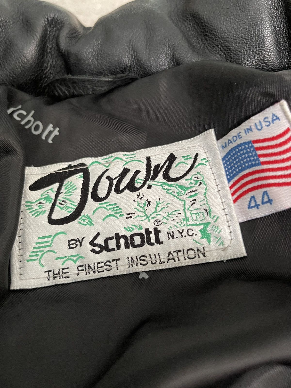 Schott Schott NYC leather puffer jacket black Size US L / EU 52-54 / 3 - 3 Thumbnail