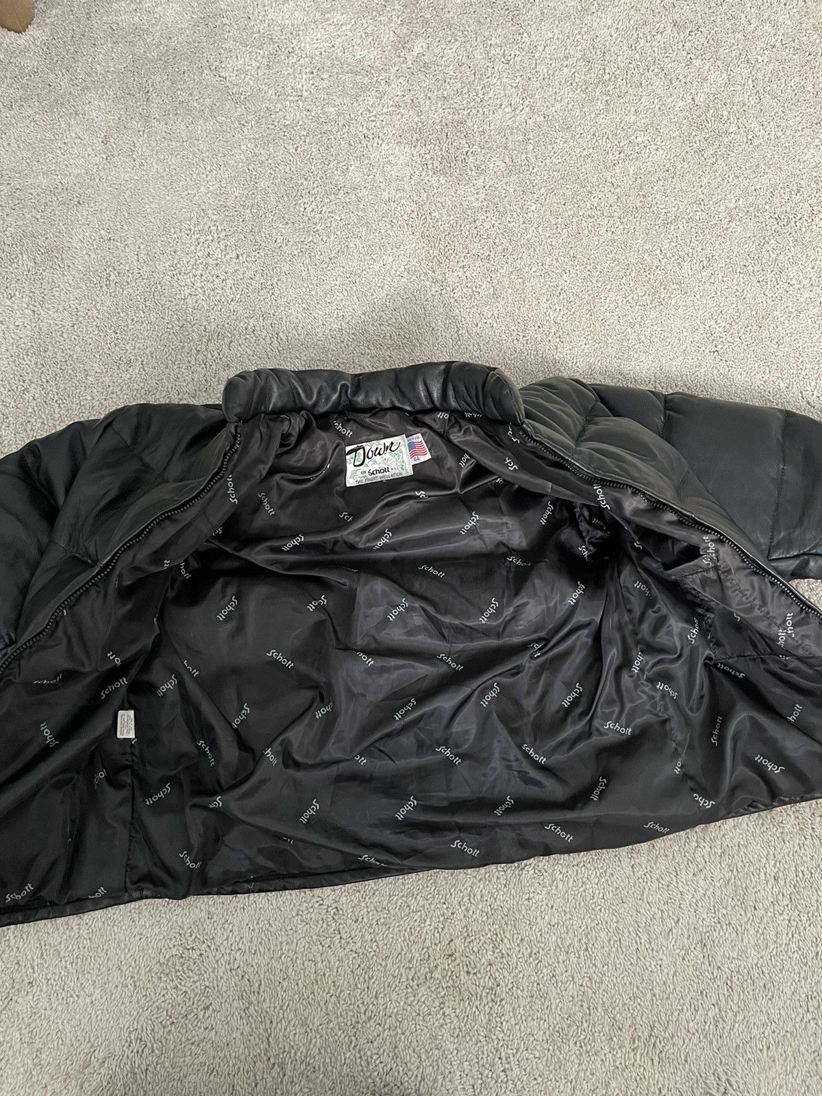 Schott Schott NYC leather puffer jacket black Size US L / EU 52-54 / 3 - 2 Thumbnail