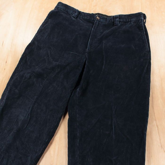 Vintage LL BEAN mens comfort waist flat front wide wale corduroy pants ...