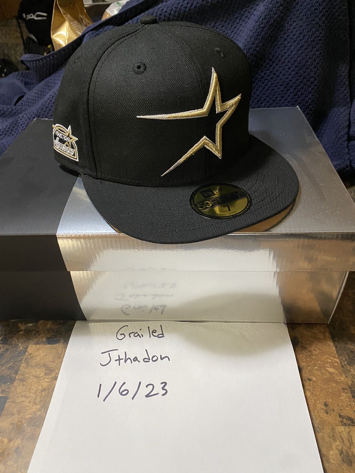 Houston Astros New Era 59fifty hat size 7 black gold