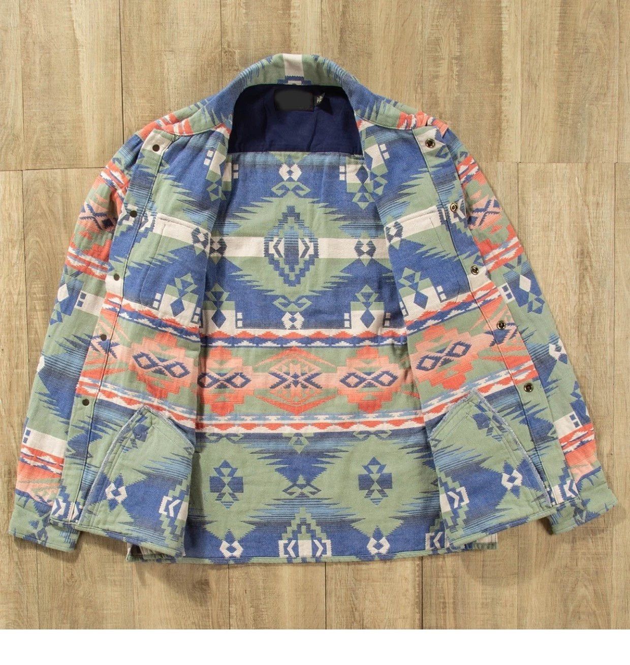 RRL Brushed Jacquard Overshirt printed blouson jacket Cotton