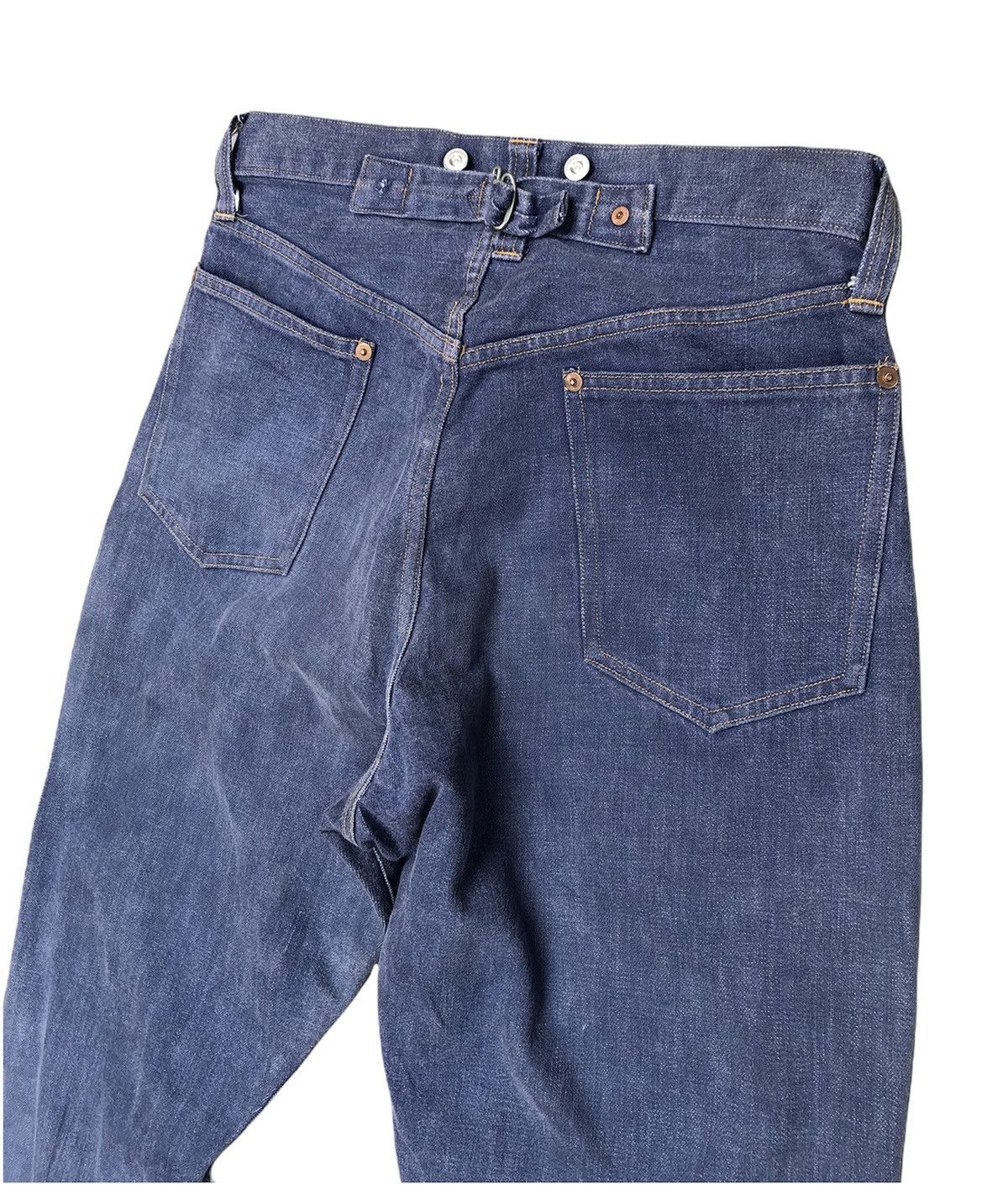 image of USN x Vintage Haver Jack General Garments Worker Buckle Denim Jeans in Indigo, Men's (Size 30)