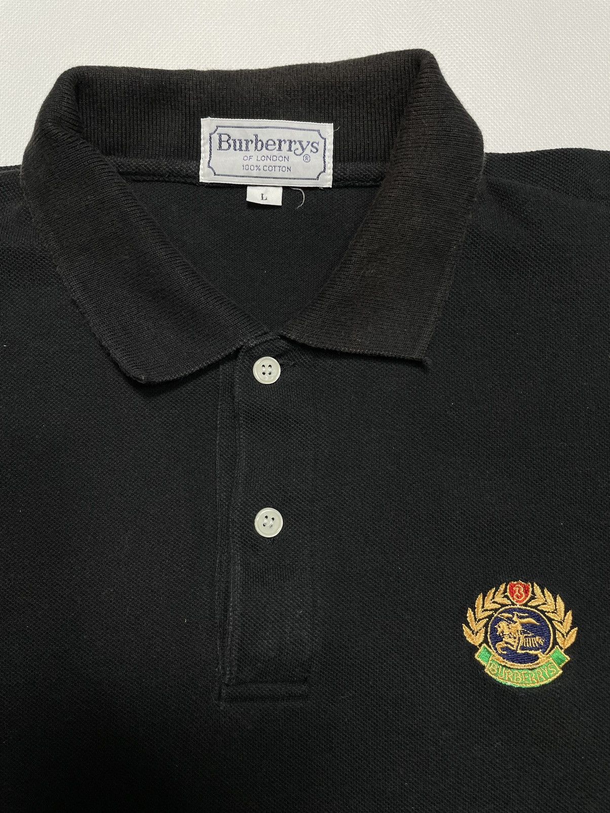Burberry × Burberry Prorsum × Vintage Vintage Burberrys polo shirt Embroidery logo knight 90s rar Size US L / EU 52-54 / 3 - 2 Thumbnail