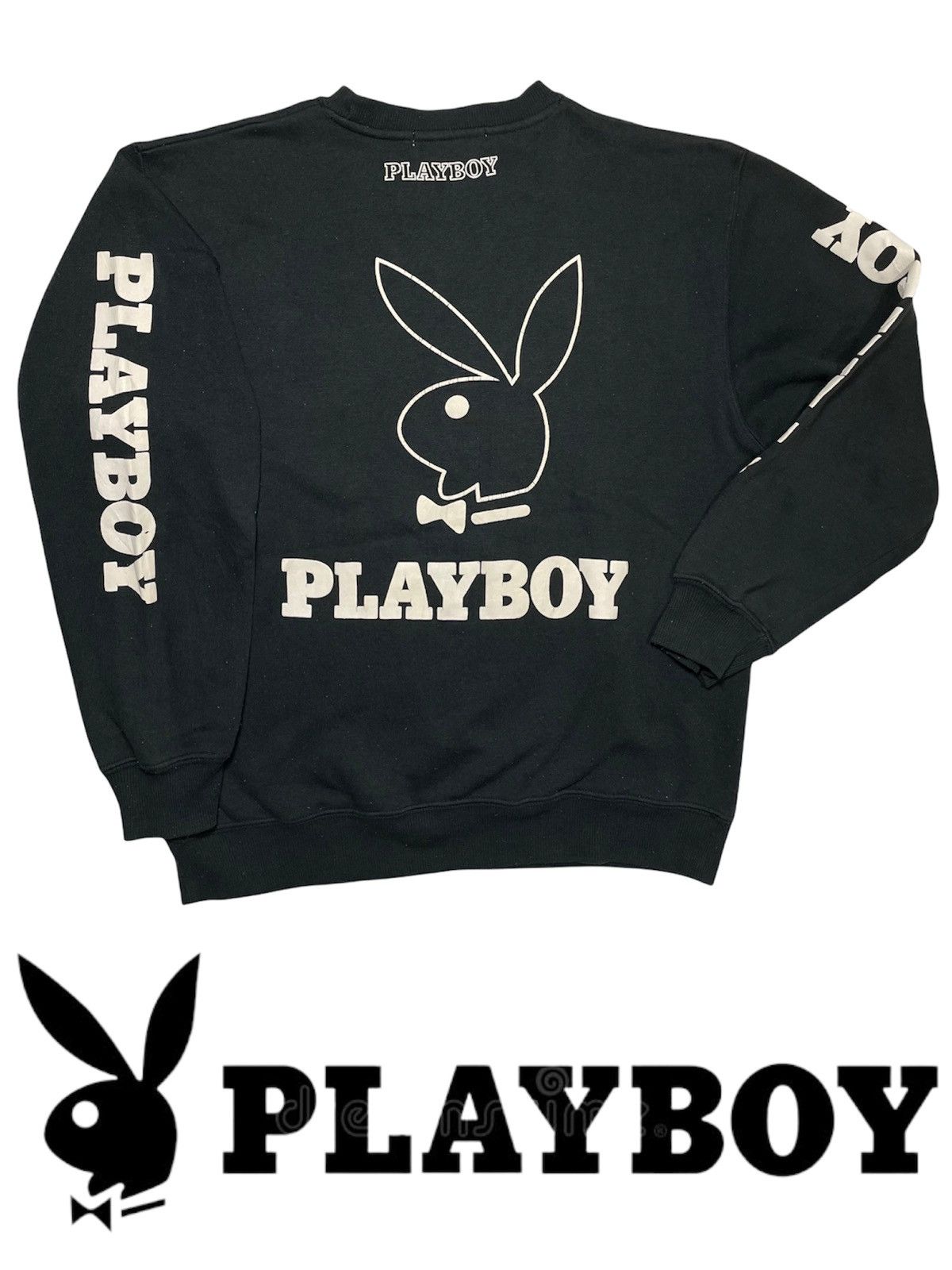 Playboy × Vintage Vintage playboy Sweatshirt 90s jumper big logo sleeve Size US M / EU 48-50 / 2 - 1 Thumbnail