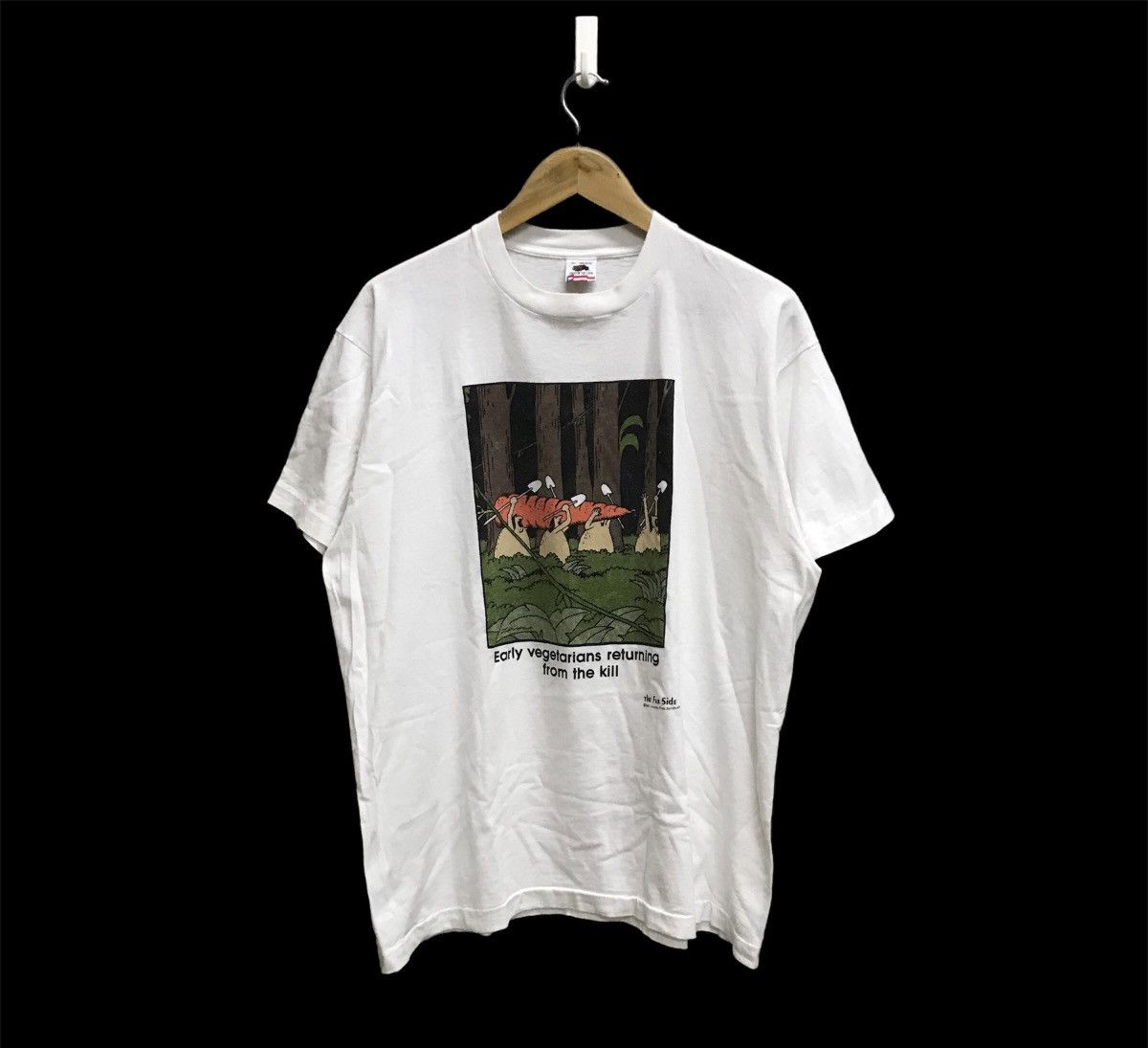 image of Cartoon Network x Movie Vintage 90's The Far Side Comic Gary Larson Tshirt in White, Men's (Size XL