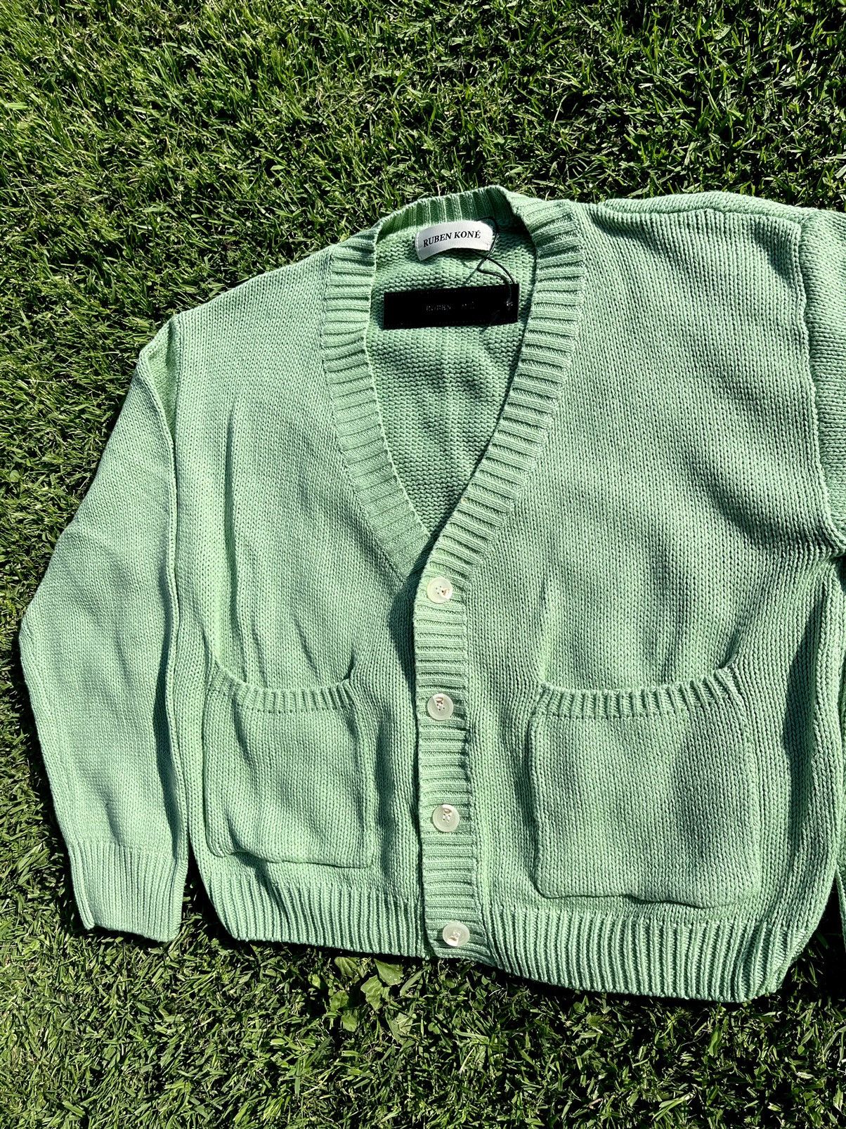 Ruben Kone Ruben Kone cropped knit cardigan size small in mint 