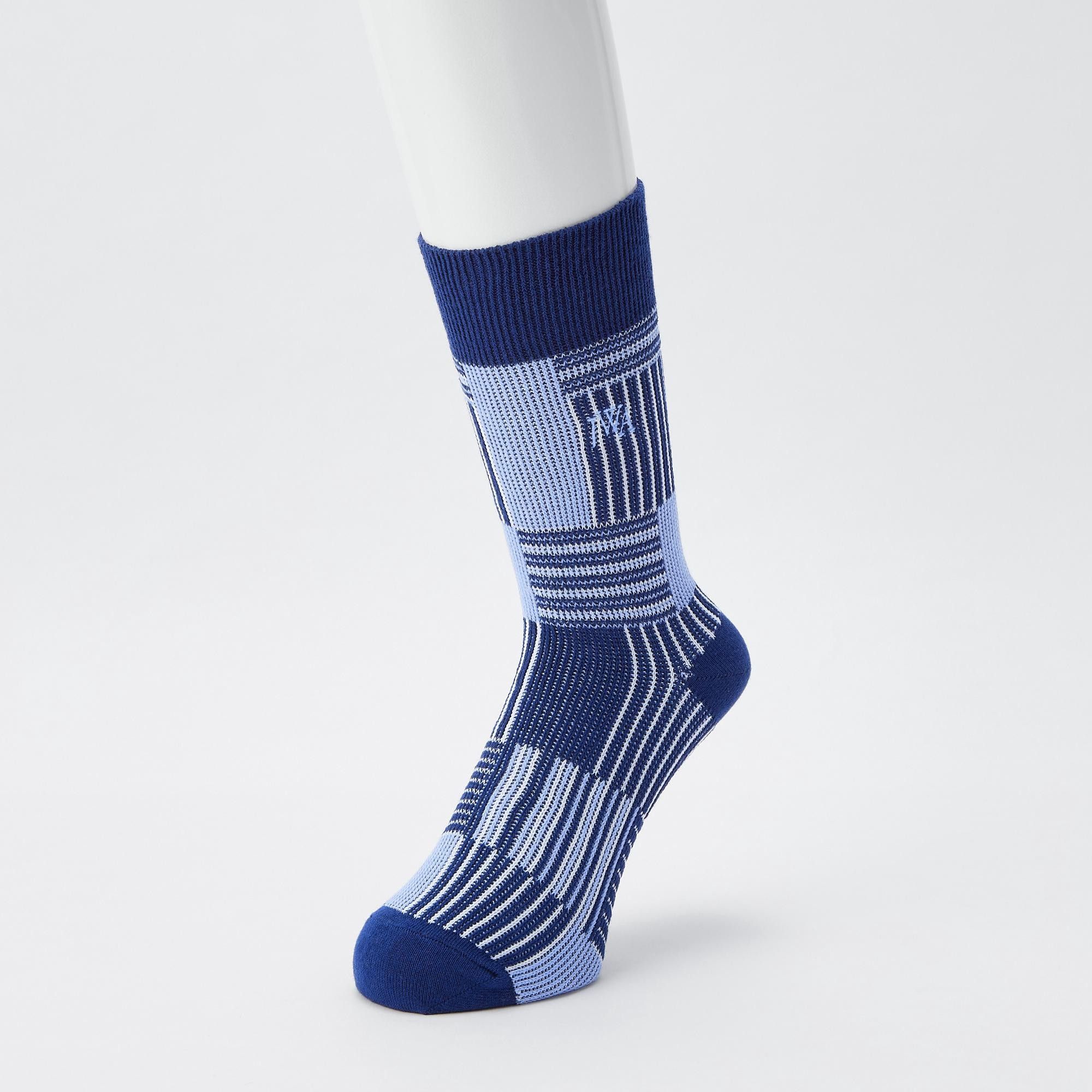 JW Anderson × Uniqlo Blue Navy White Patchwork Socks Dress Crew Tube Cotton Logo Size ONE SIZE - 9 Thumbnail
