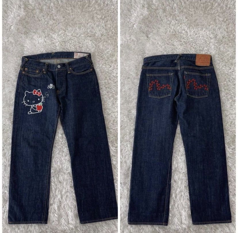 Evisu Hello Kitty x Evisu Embroidered Denim Jeans | Grailed