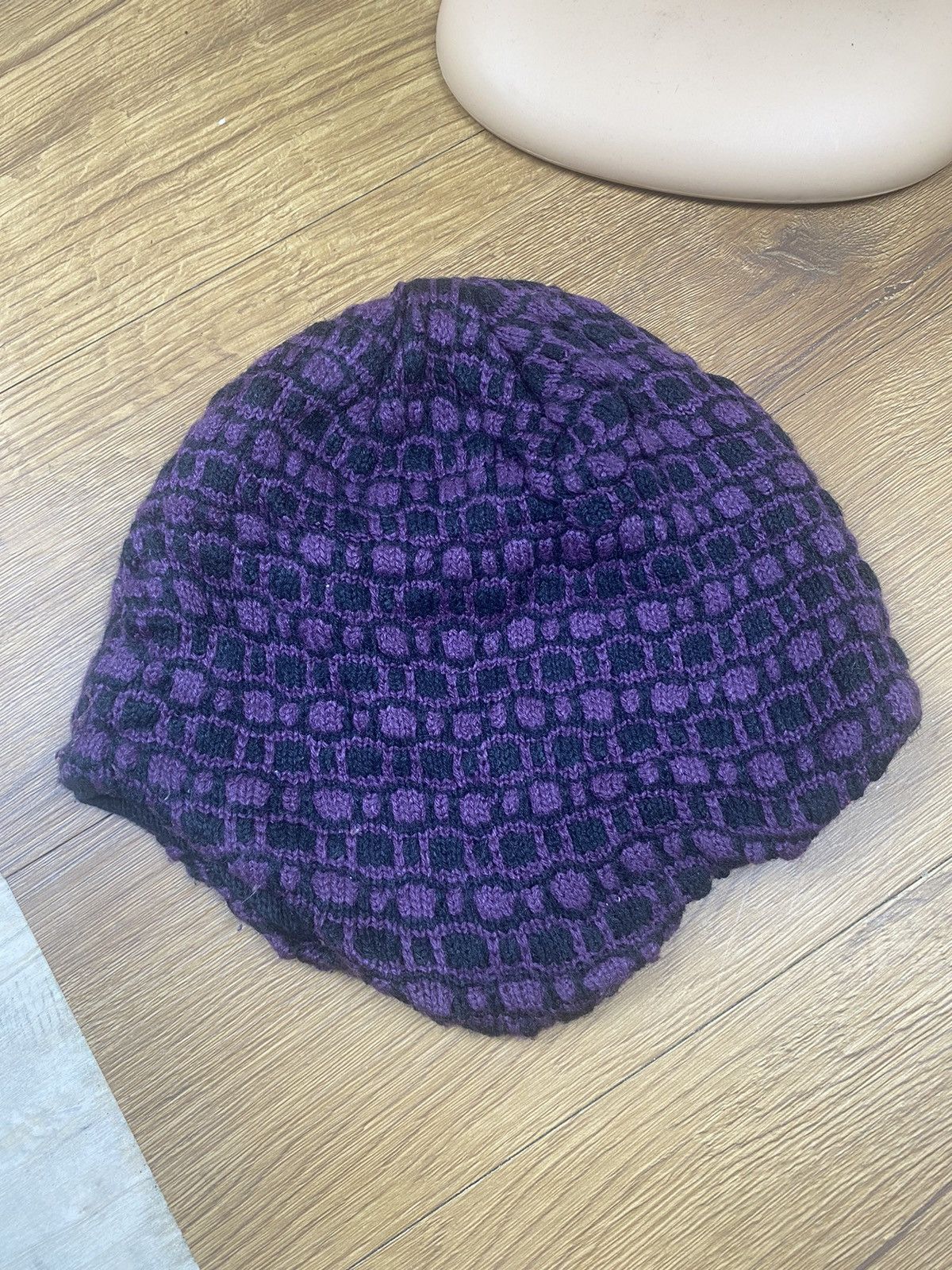 Japanese Brand Purple Knitted Winter Hat Size ONE SIZE - 5 Thumbnail