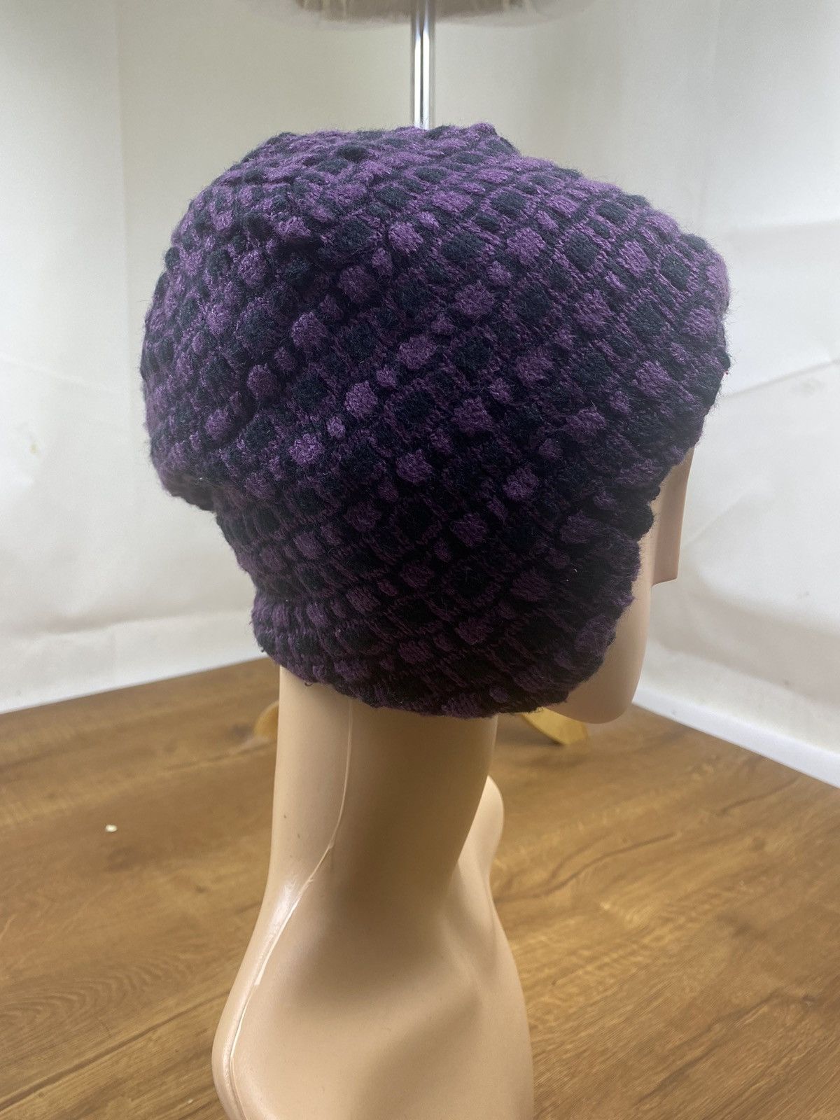 Japanese Brand Purple Knitted Winter Hat Size ONE SIZE - 3 Thumbnail