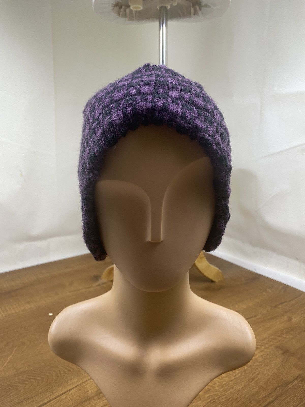 Japanese Brand Purple Knitted Winter Hat Size ONE SIZE - 2 Thumbnail