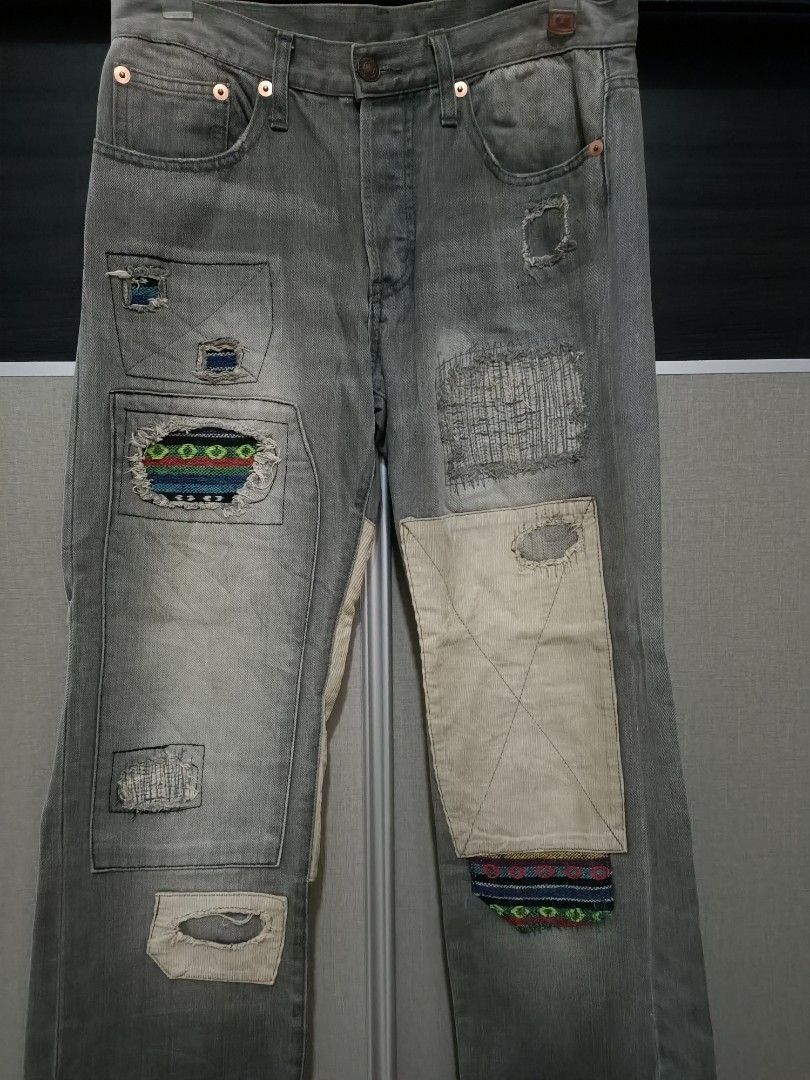 Japanese Brand Japanese brand boro and patchwork repair jeans Size US 31 - 2 Thumbnail