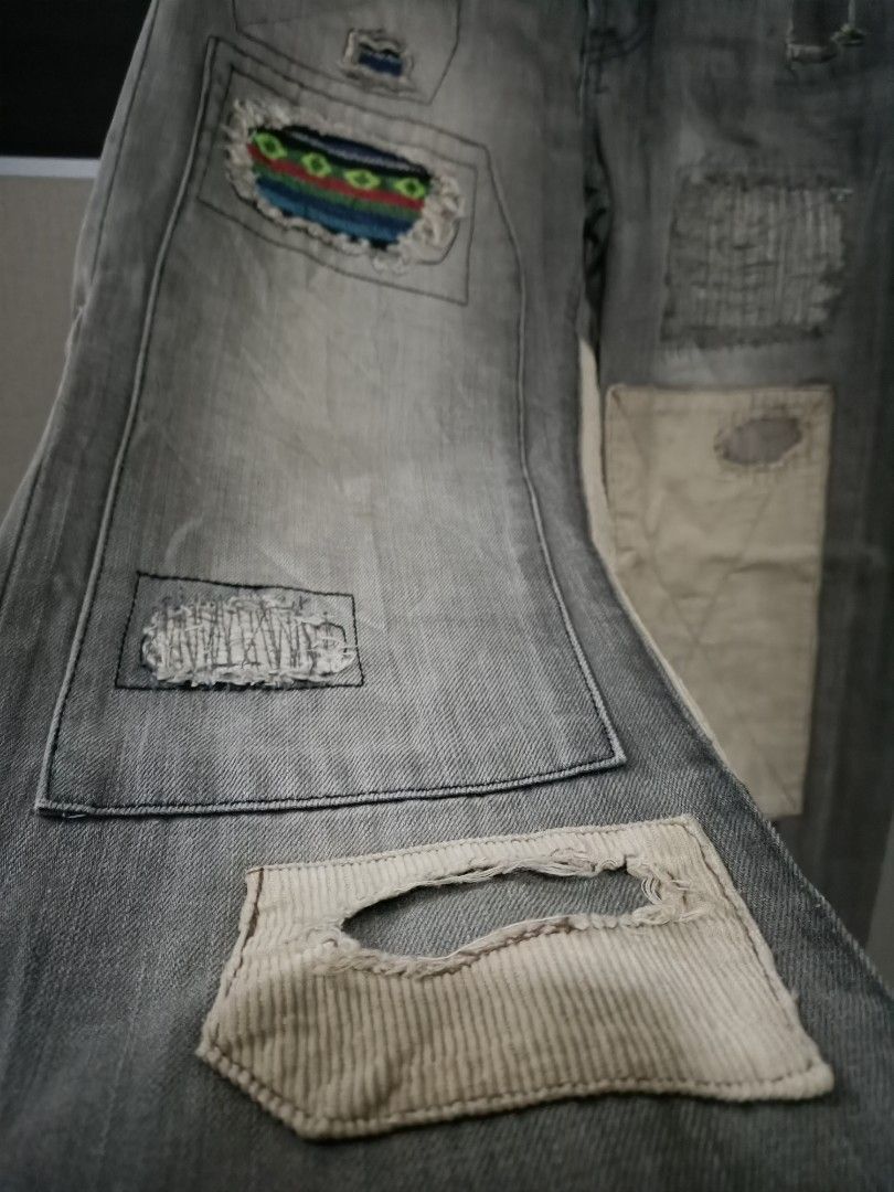 Japanese Brand Japanese brand boro and patchwork repair jeans Size US 31 - 4 Thumbnail