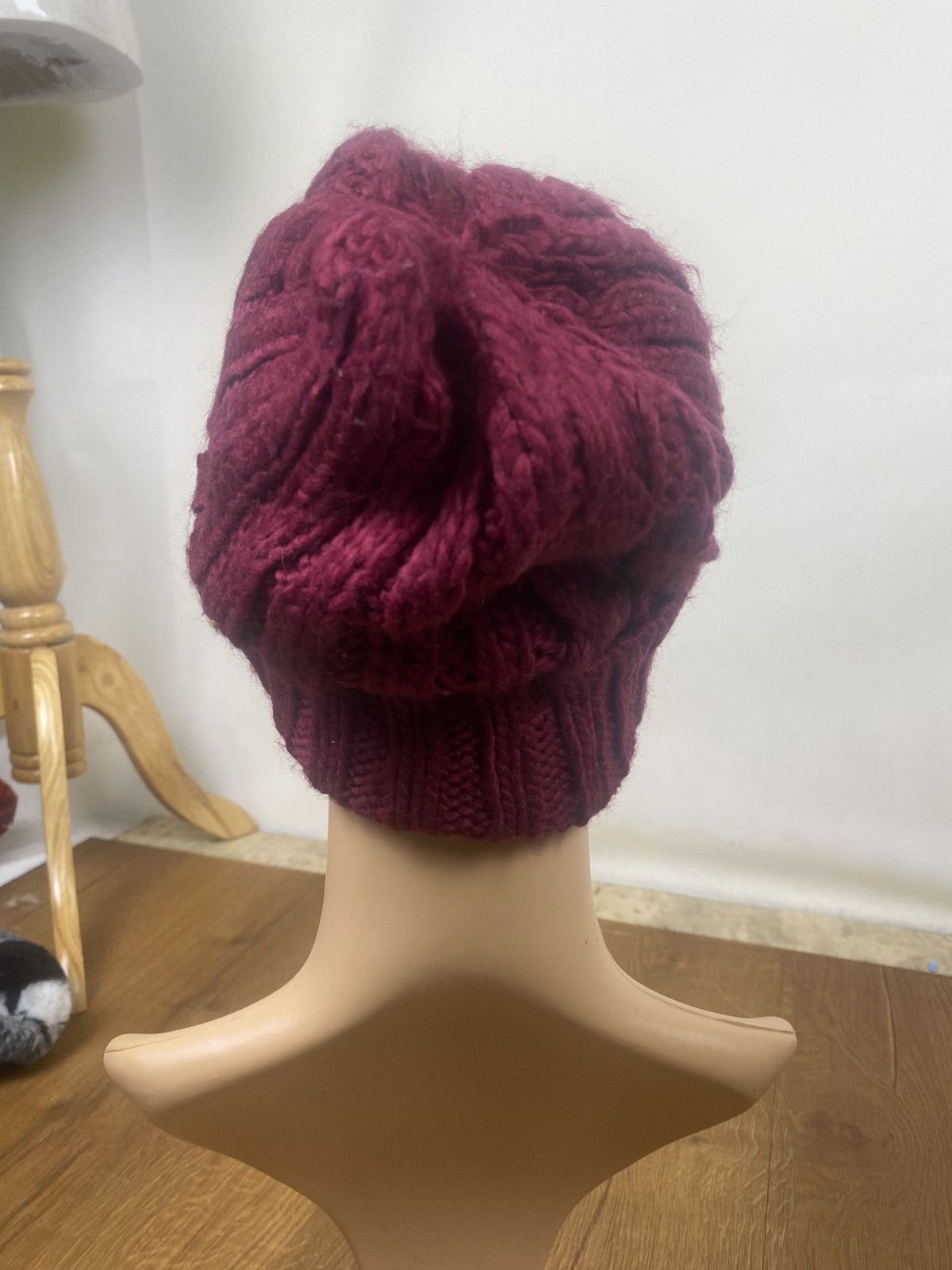 Vintage Unbrand Maroon Plain Winter Hat Size ONE SIZE - 3 Thumbnail
