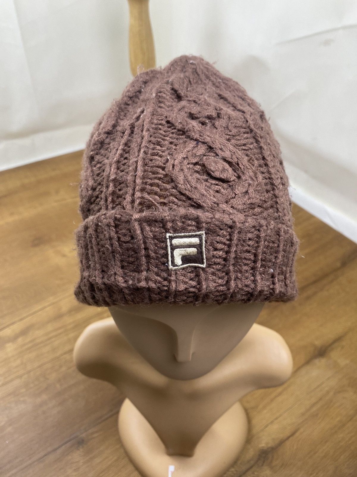 Fila Vintage Brown Fila Knitted Winter Beanie Hat Size ONE SIZE - 2 Thumbnail