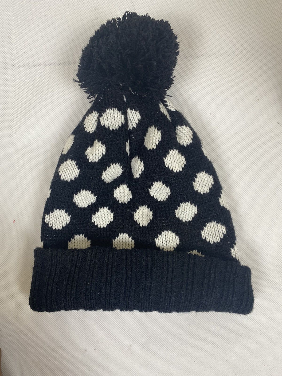 Other Black Polka Dot Beanie Hat Size ONE SIZE - 3 Thumbnail