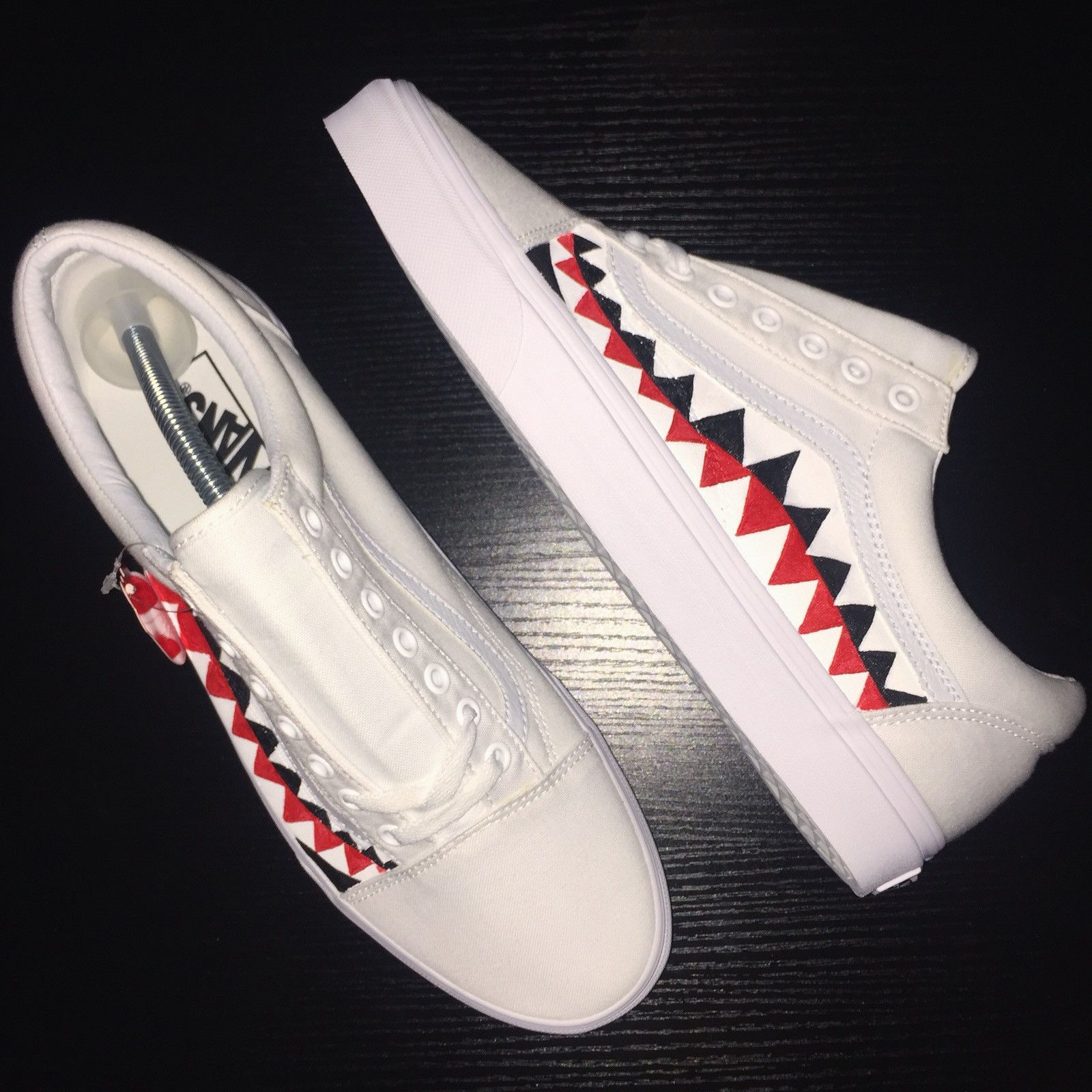 Vans Custom Bape Shark Teeth Inspired Vans Grailed 