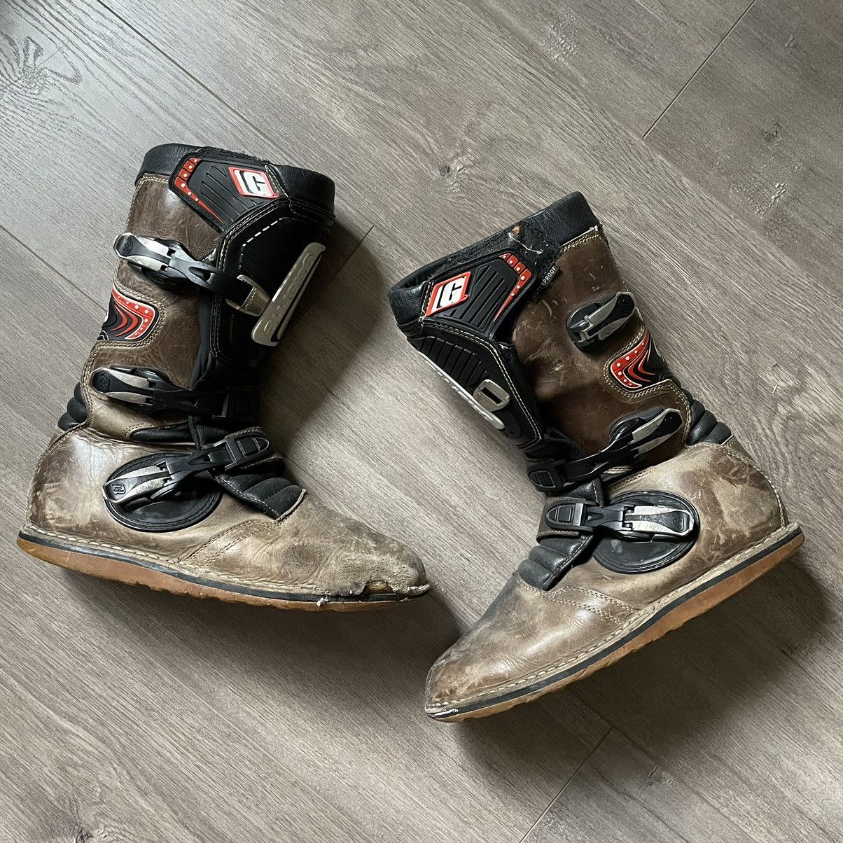 Vintage Gaerne Motorcyle Moto Leather Strapped Racing Boots