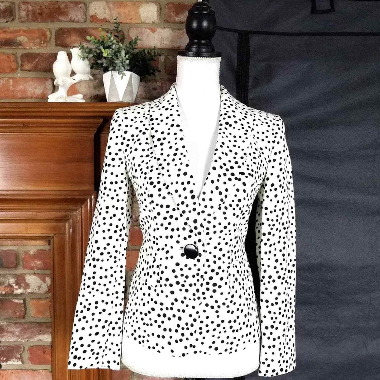 Men's White Red Black Polka Dot Blazer ~ Dinner Jacket main image 1