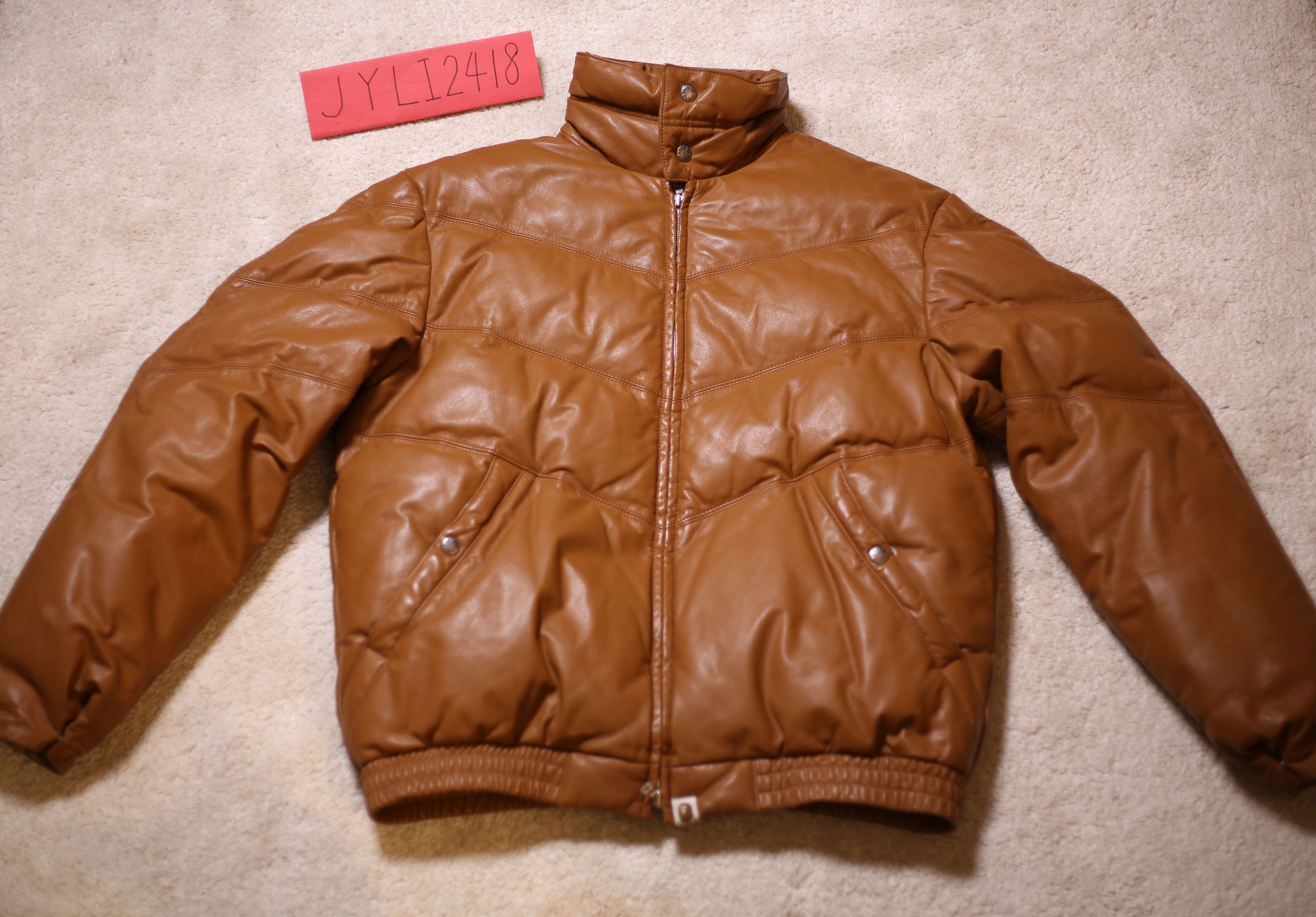 Bape Bape Leather Classic Down Jacket Takuya Kimura Grailed