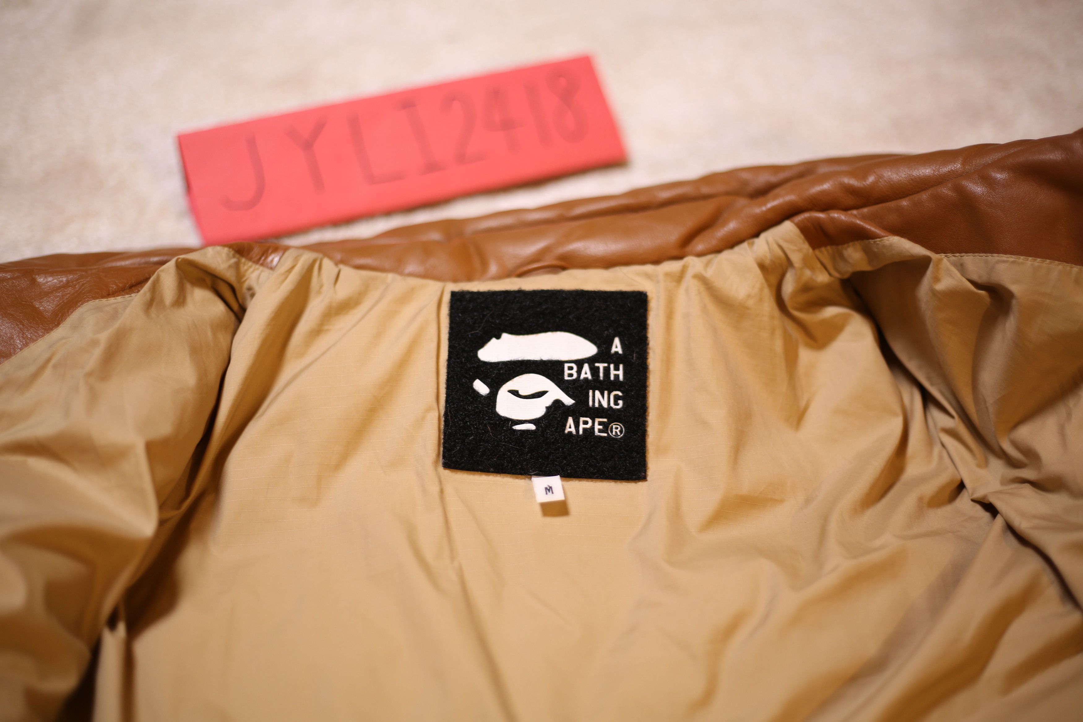 Bape Bape Leather Classic Down Jacket Takuya Kimura Grailed