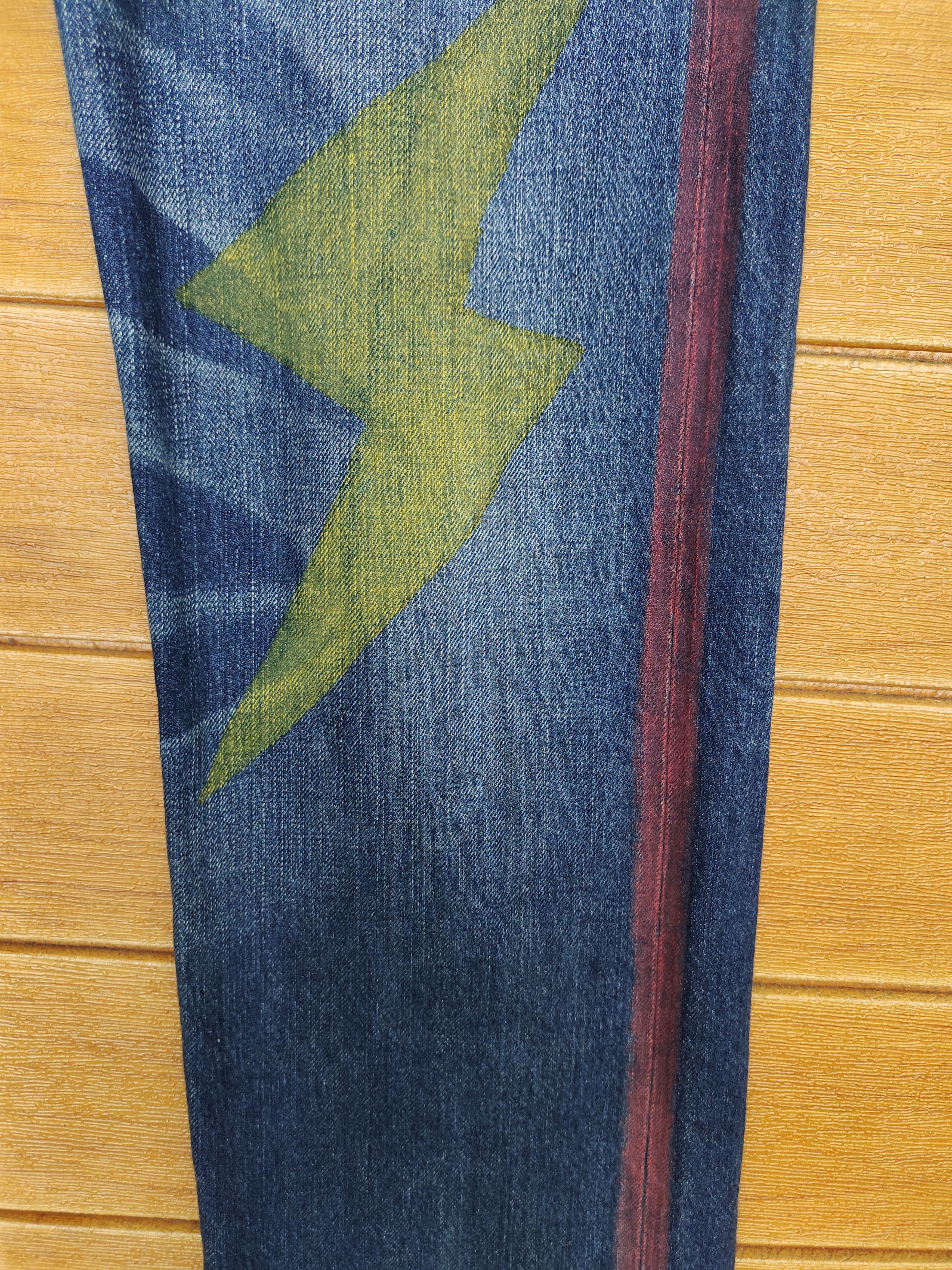 Vintage Kunna Japan Hand Painting Art Selvedged Denim Jeans Size US 33 - 4 Thumbnail