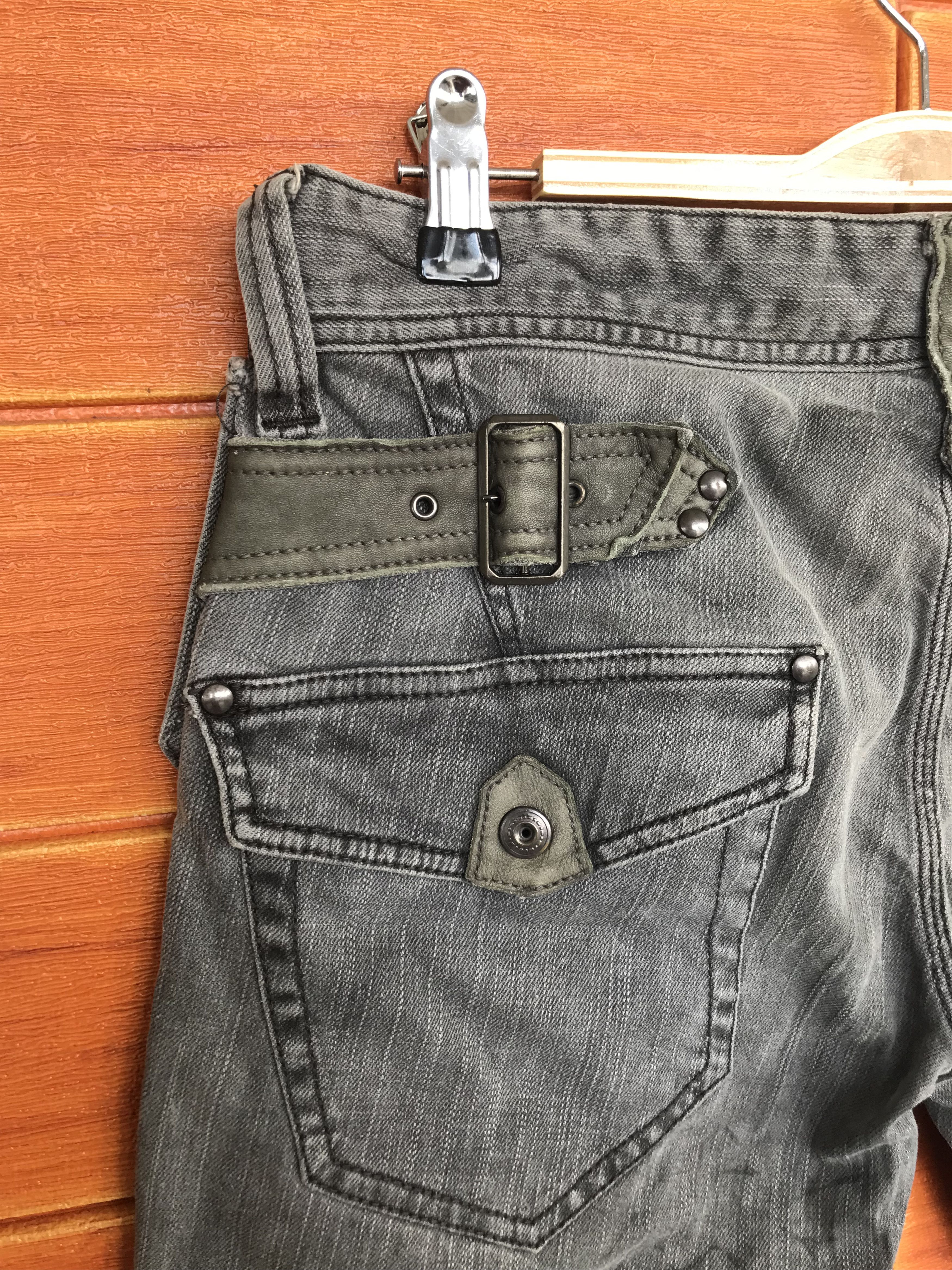 Nicole Club Nicole Club Japan Waxed Charcoal Bondage Waist Denim Pants Size US 31 - 3 Thumbnail