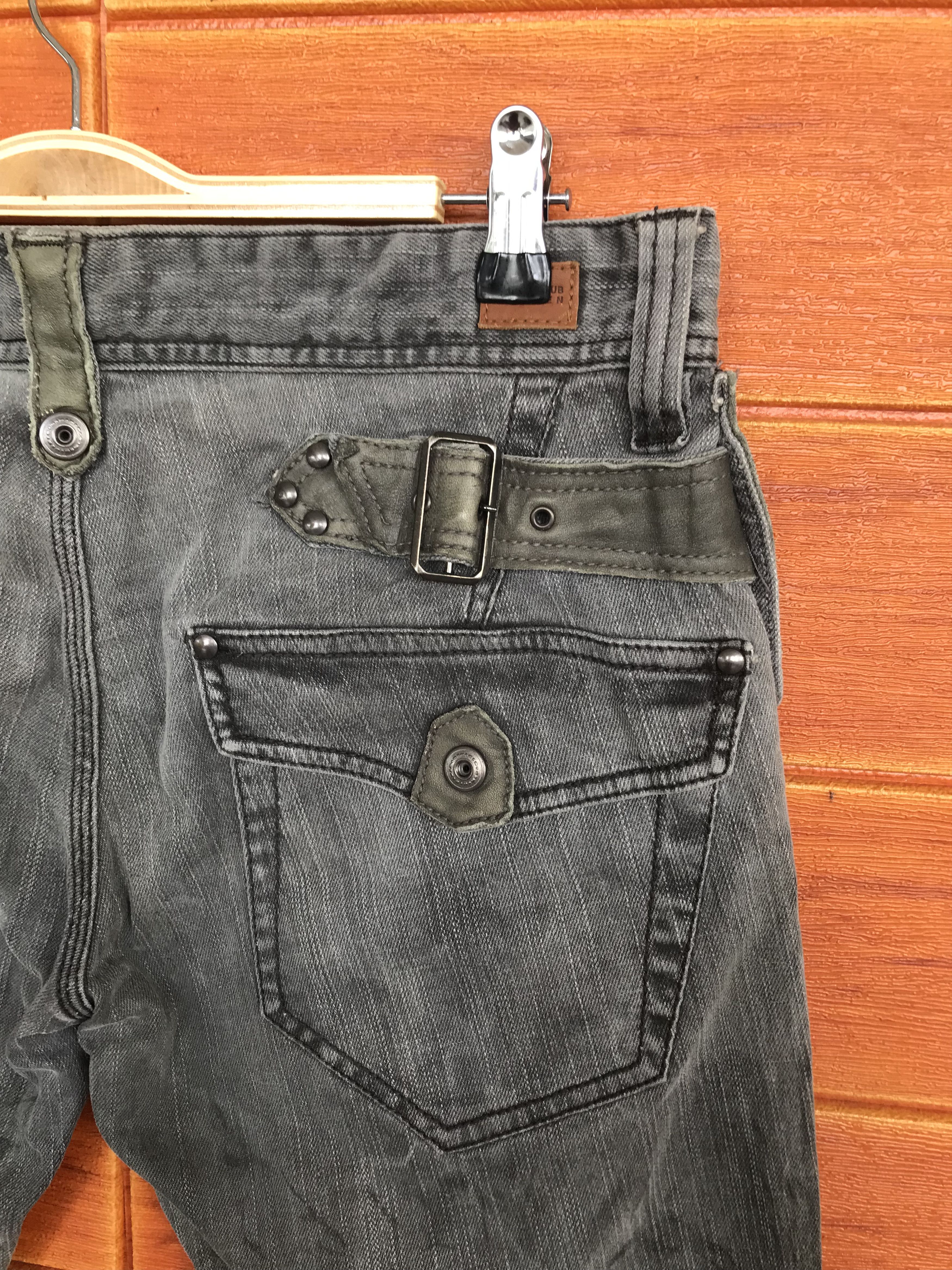 Nicole Club Nicole Club Japan Waxed Charcoal Bondage Waist Denim Pants Size US 31 - 4 Thumbnail