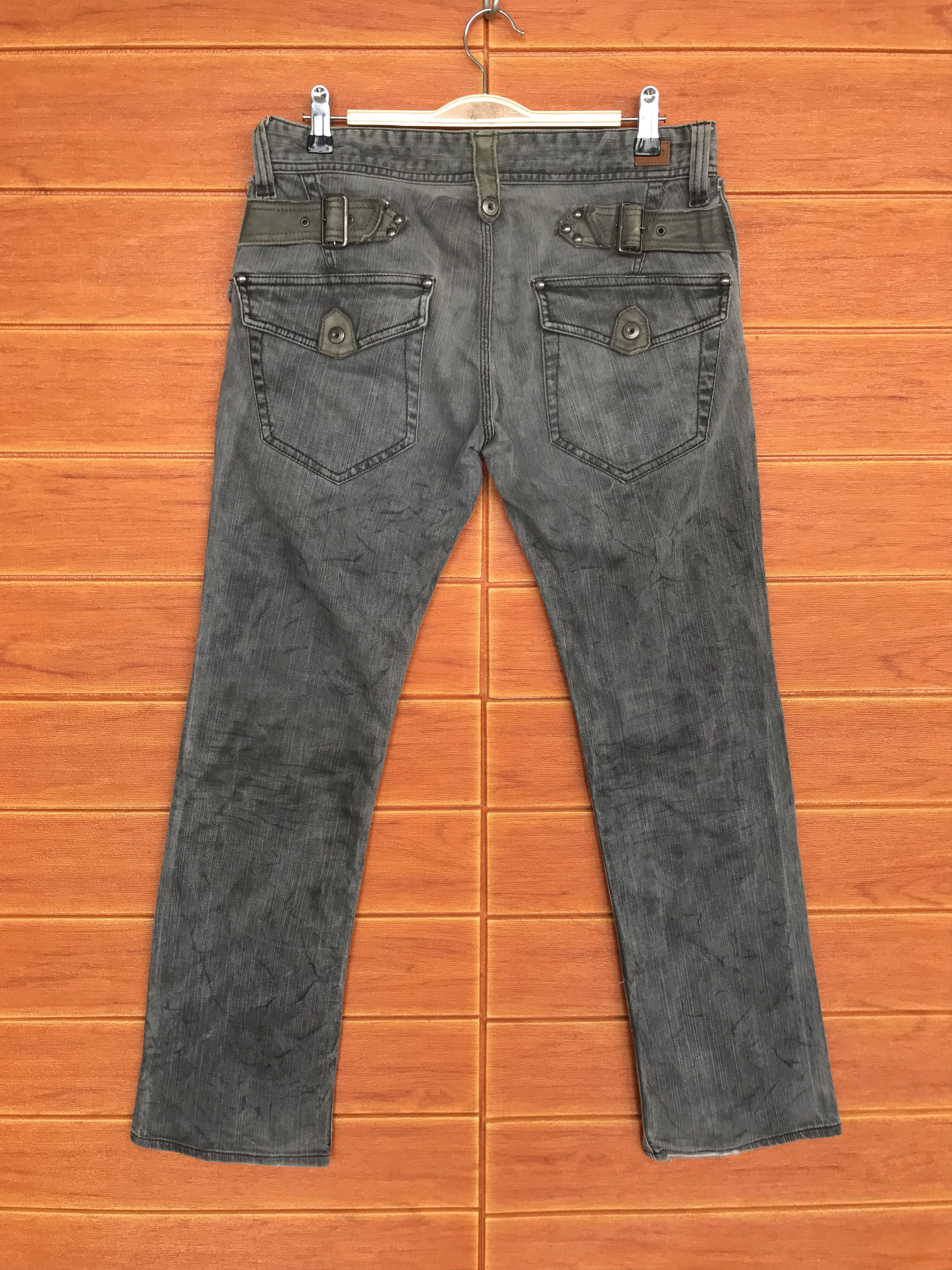 Nicole Club Nicole Club Japan Waxed Charcoal Bondage Waist Denim Pants Size US 31 - 1 Thumbnail