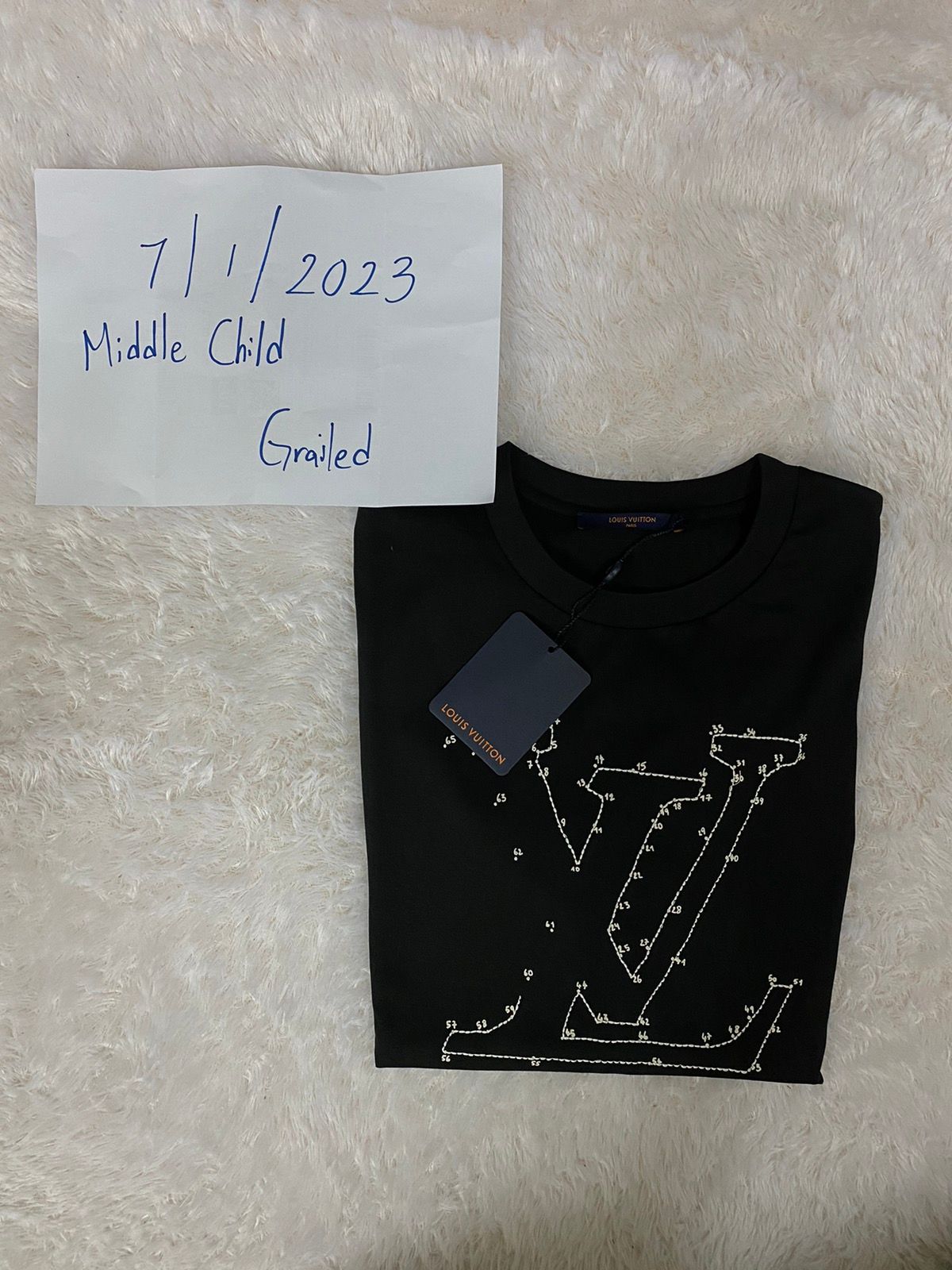 LV STITCH PRINT AND EMBROIDERED T-SHIRT , RRP