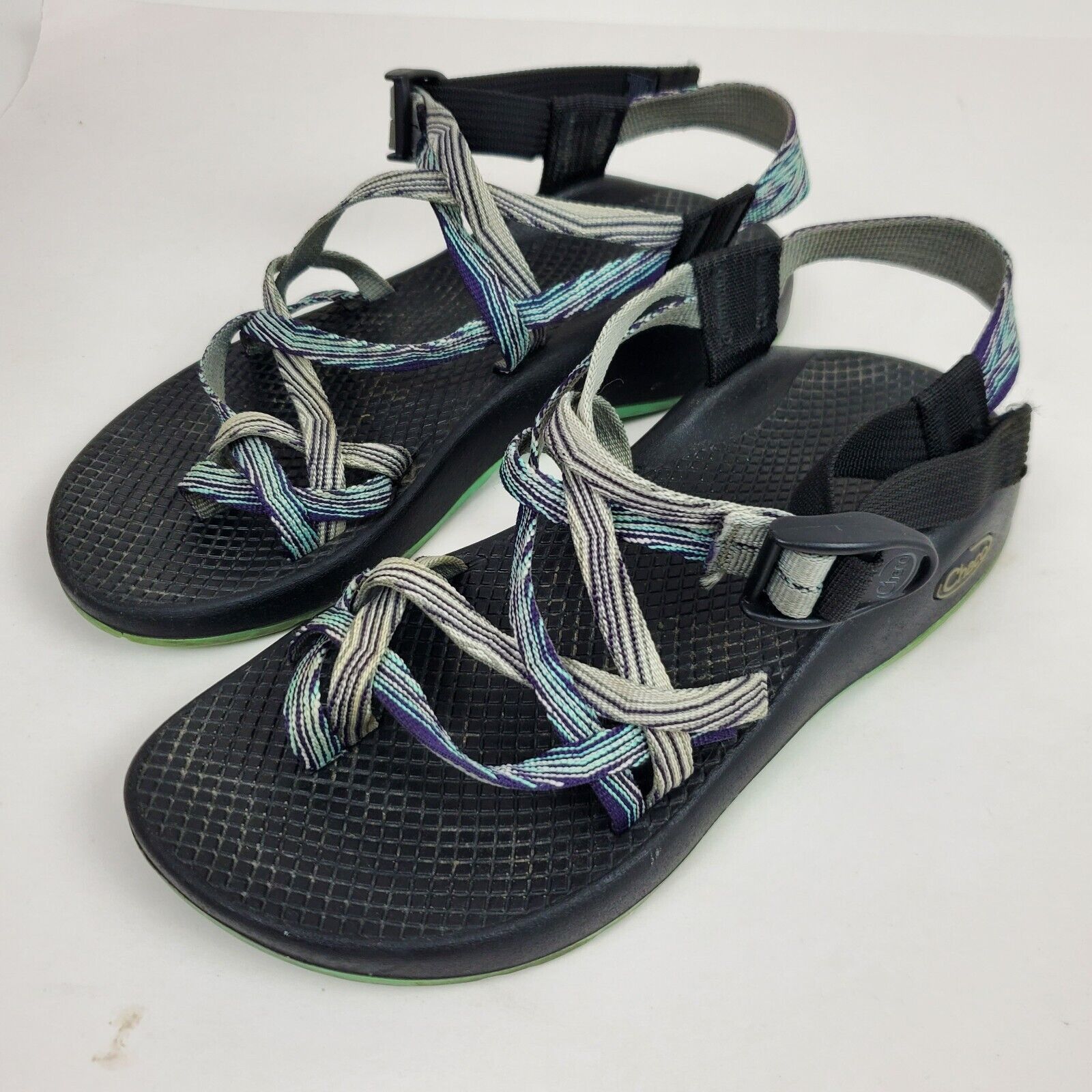 Vintage Chaco ZX2 Sandals Womens 7 Strappy Water River Blue Gray