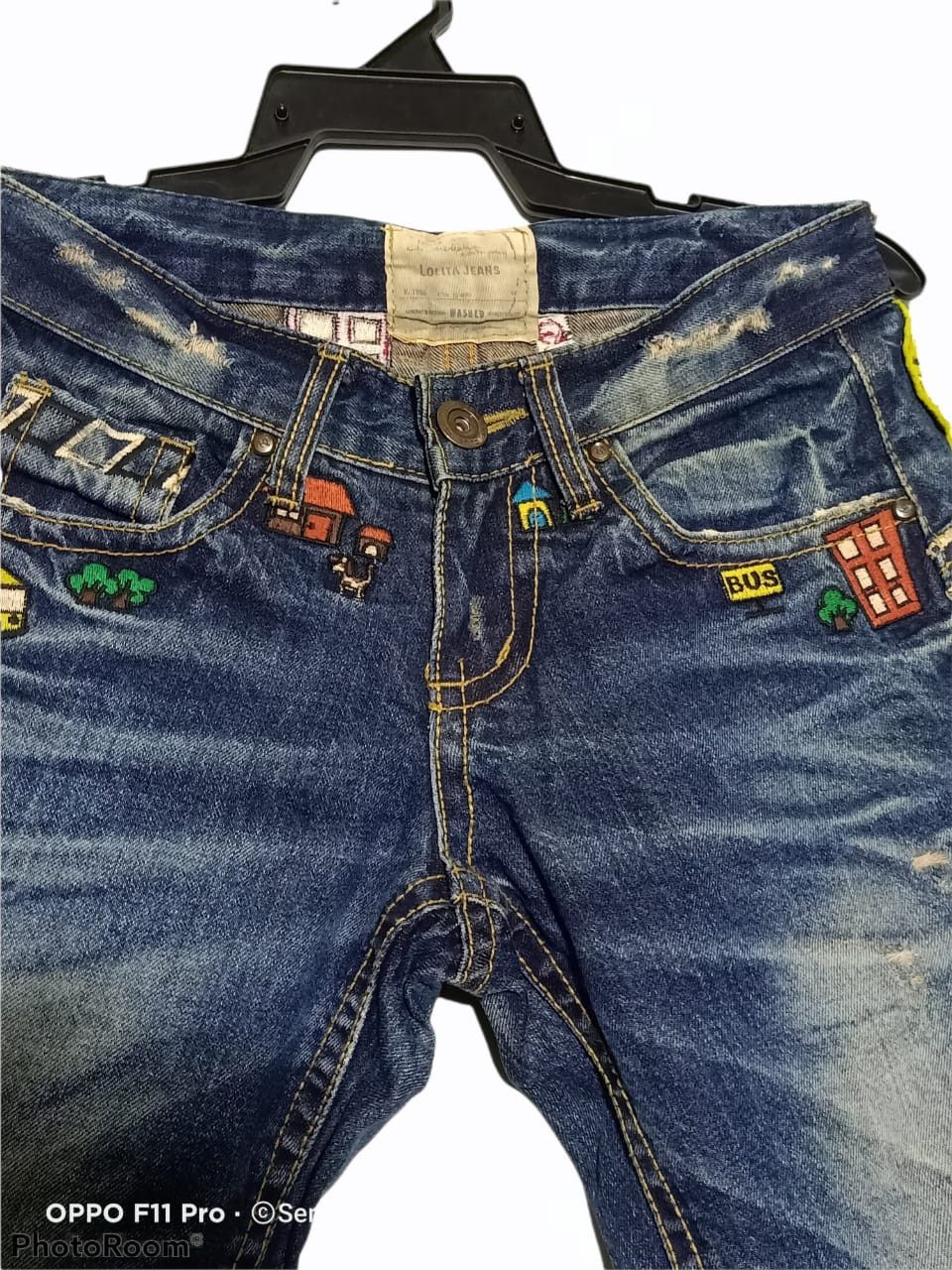 Japanese Brand LOLITA - 'ScoolZone' Embroidered By Concert Club Jeans Size US 28 / EU 44 - 6 Thumbnail