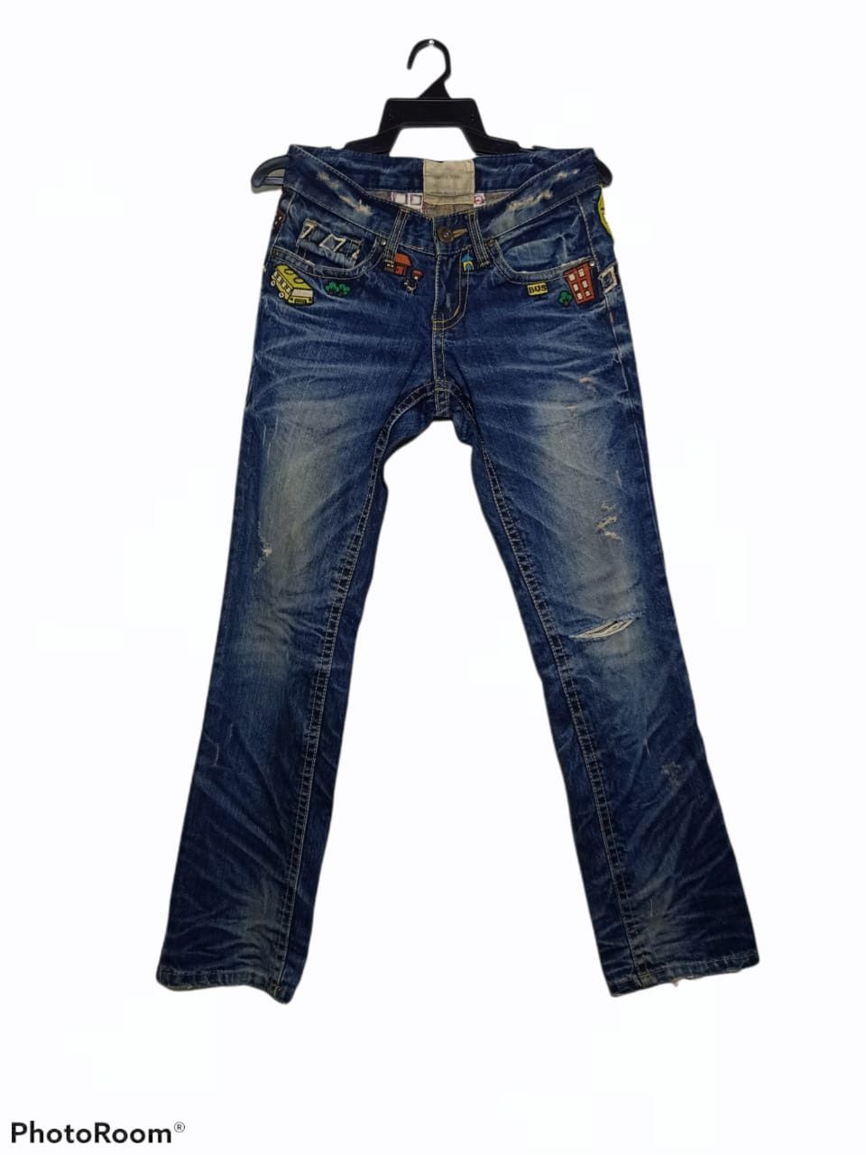 Japanese Brand LOLITA - 'ScoolZone' Embroidered By Concert Club Jeans Size US 28 / EU 44 - 2 Thumbnail