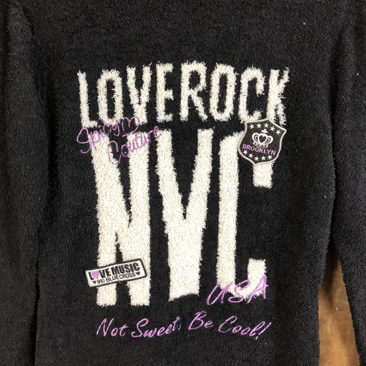 Homespun Knitwear × Japanese Brand Blue Cross Lovers Rock Black Knitwear #119 Size US M / EU 48-50 / 2 - 4 Thumbnail