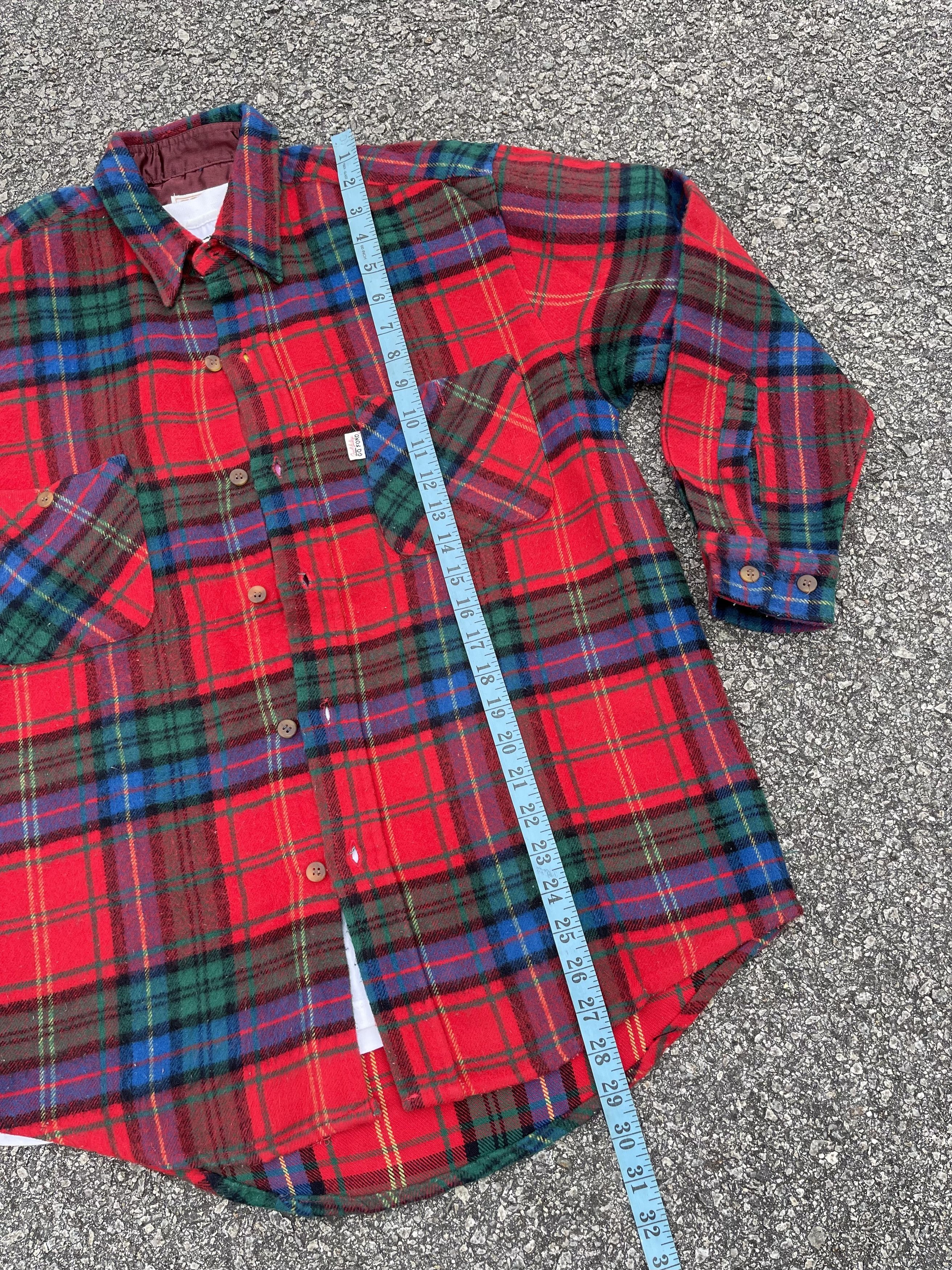 Flannel × Vintage Vtg Wool Flannel Shirt Size US XL / EU 56 / 4 - 7 Thumbnail