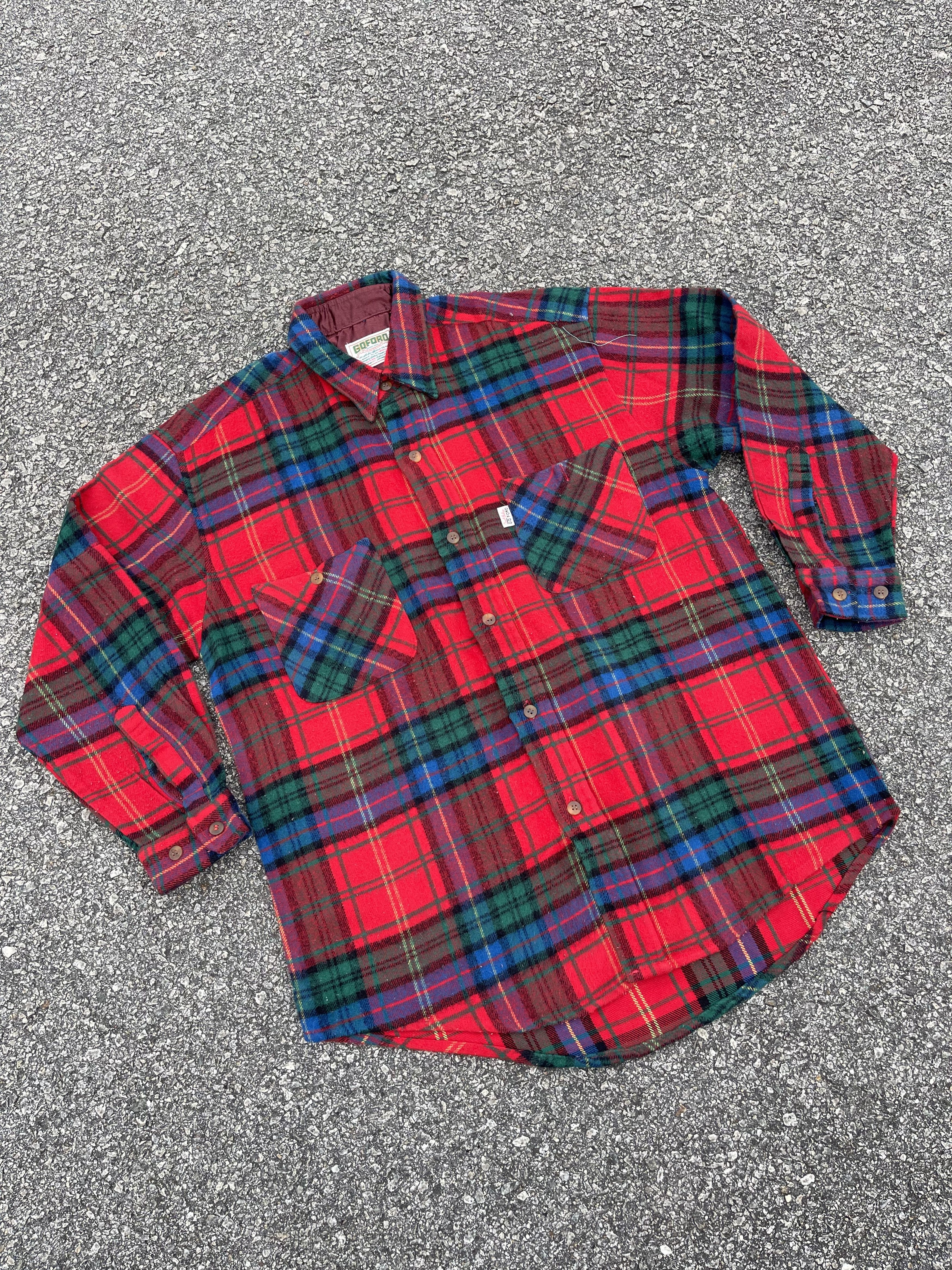 Flannel × Vintage Vtg Wool Flannel Shirt Size US XL / EU 56 / 4 - 3 Thumbnail