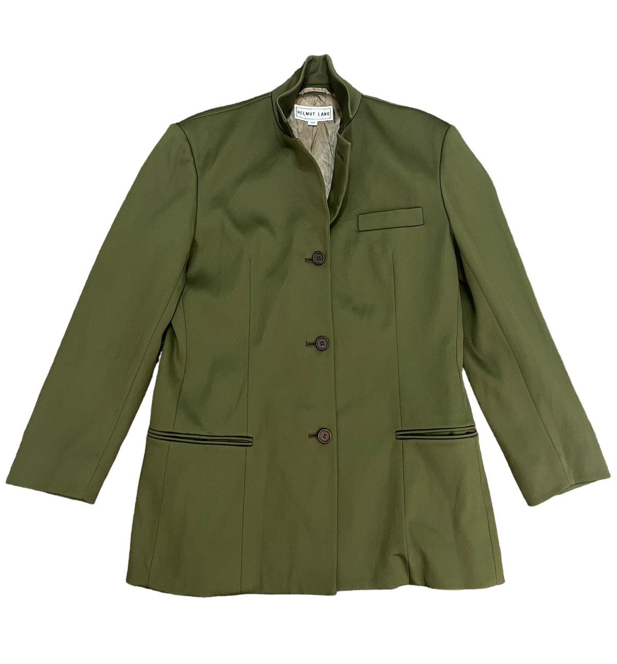 Helmut Lang Vintage Helmut Lang Green Nylon Jacket Blazer Size US M / EU 48-50 / 2 - 1 Thumbnail