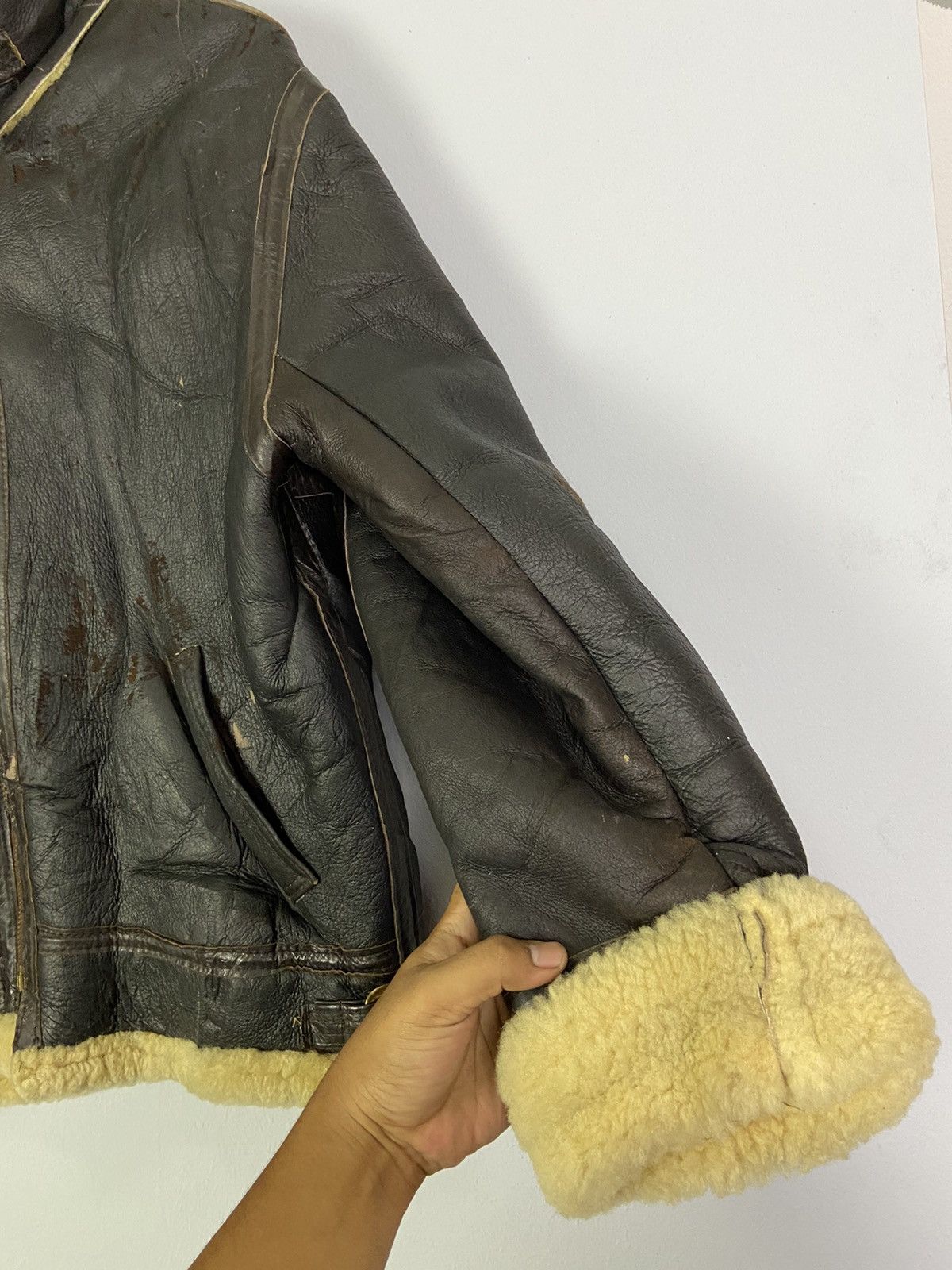Other Vintage B3 Aviator Real Sheepskin Airforce Leather Jacket Size US L / EU 52-54 / 3 - 10 Thumbnail