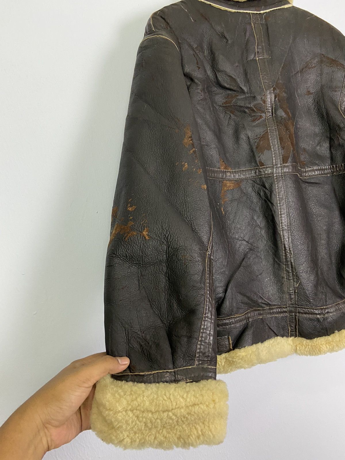 Other Vintage B3 Aviator Real Sheepskin Airforce Leather Jacket Size US L / EU 52-54 / 3 - 12 Thumbnail