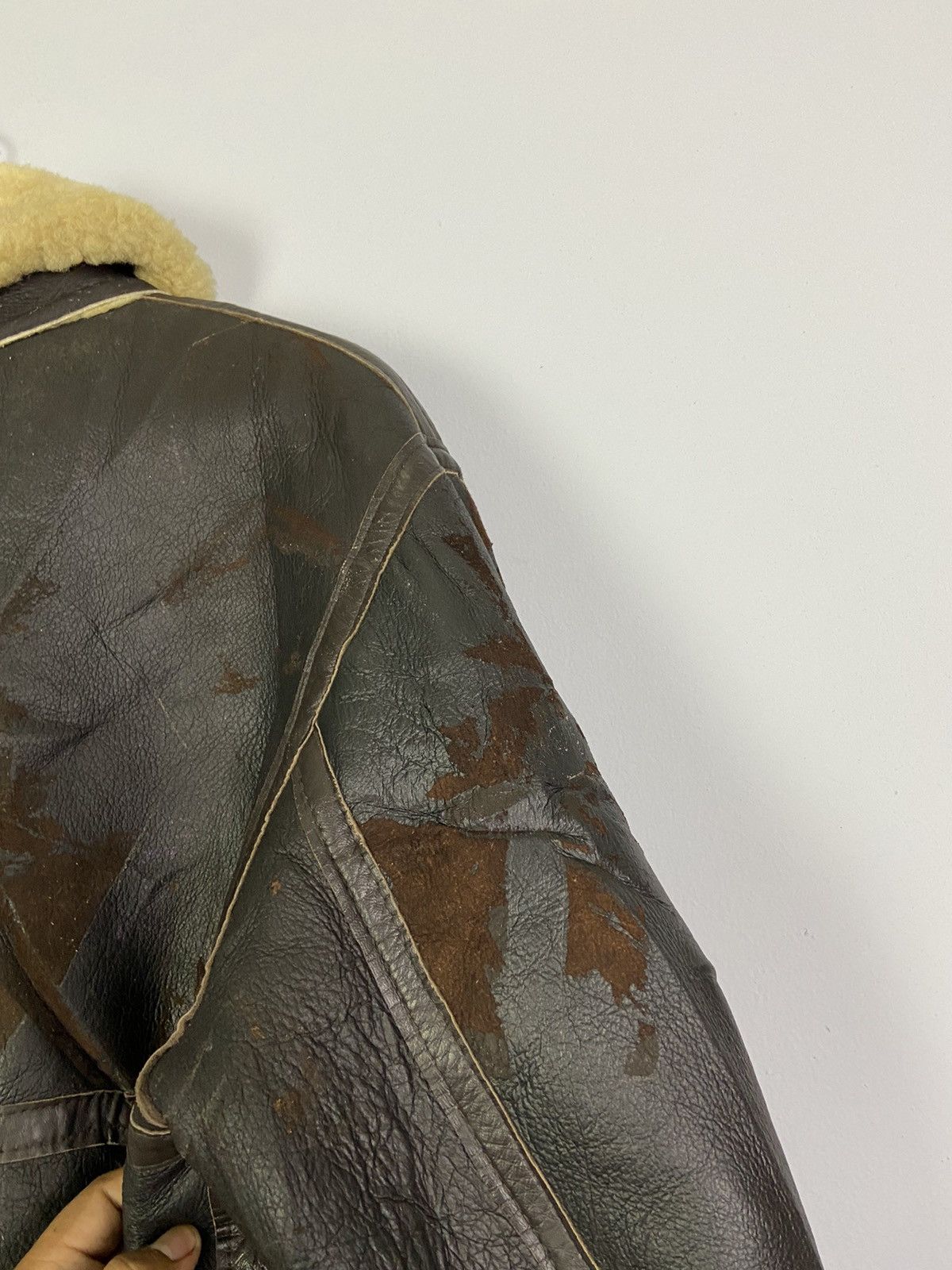 Other Vintage B3 Aviator Real Sheepskin Airforce Leather Jacket Size US L / EU 52-54 / 3 - 16 Thumbnail