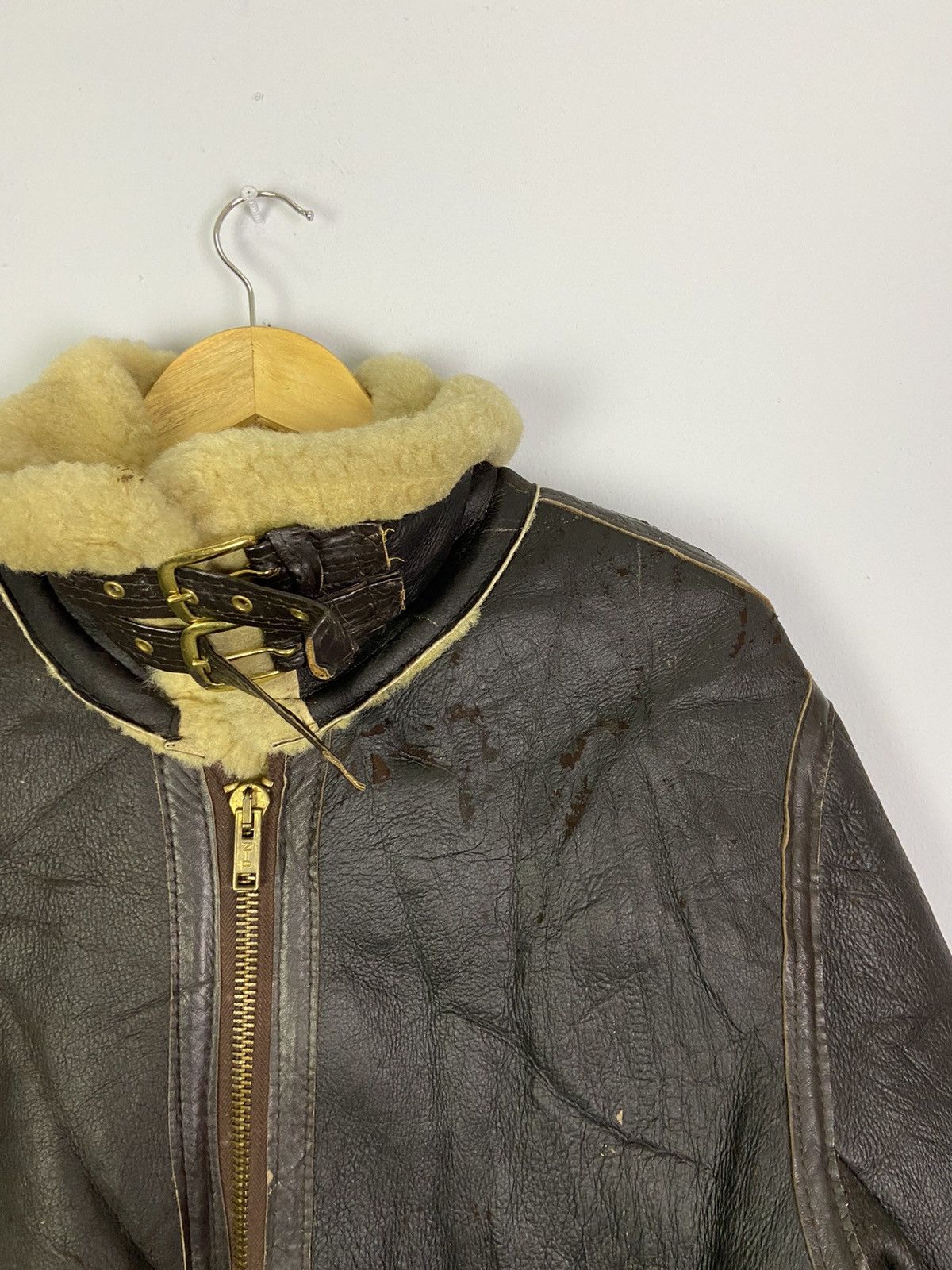 Other Vintage B3 Aviator Real Sheepskin Airforce Leather Jacket Size US L / EU 52-54 / 3 - 9 Thumbnail