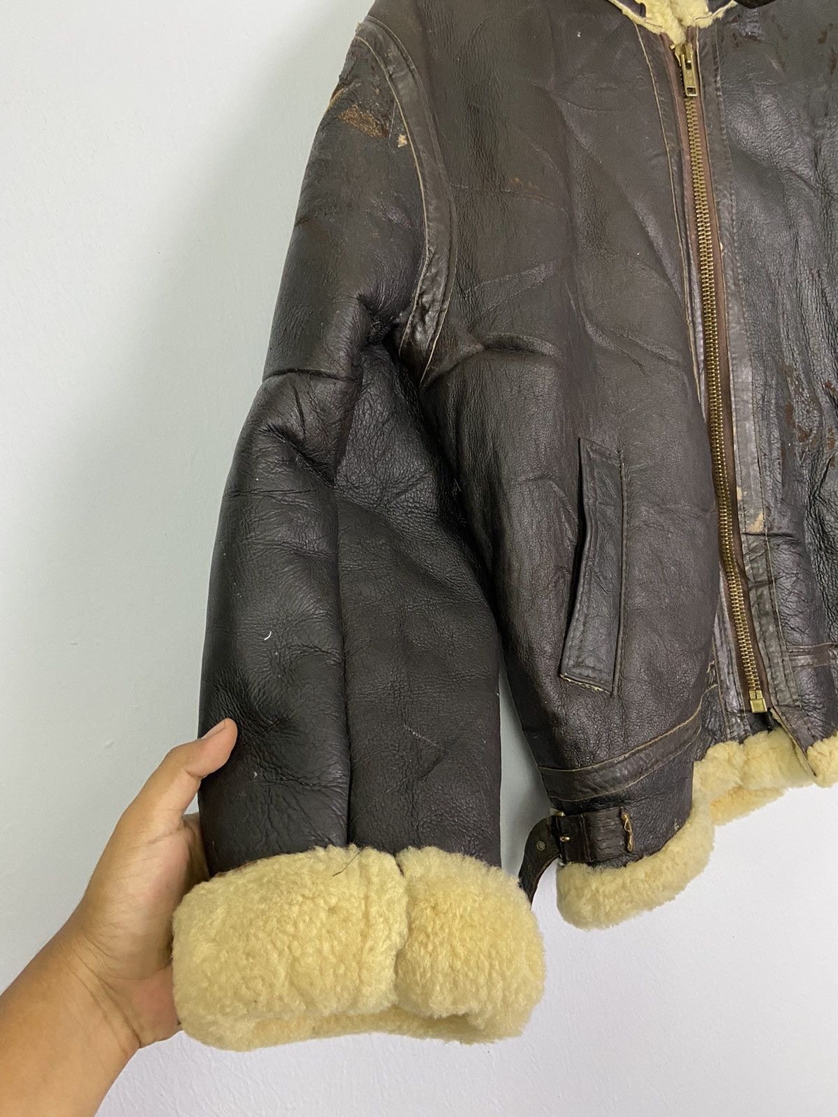 Other Vintage B3 Aviator Real Sheepskin Airforce Leather Jacket Size US L / EU 52-54 / 3 - 3 Thumbnail