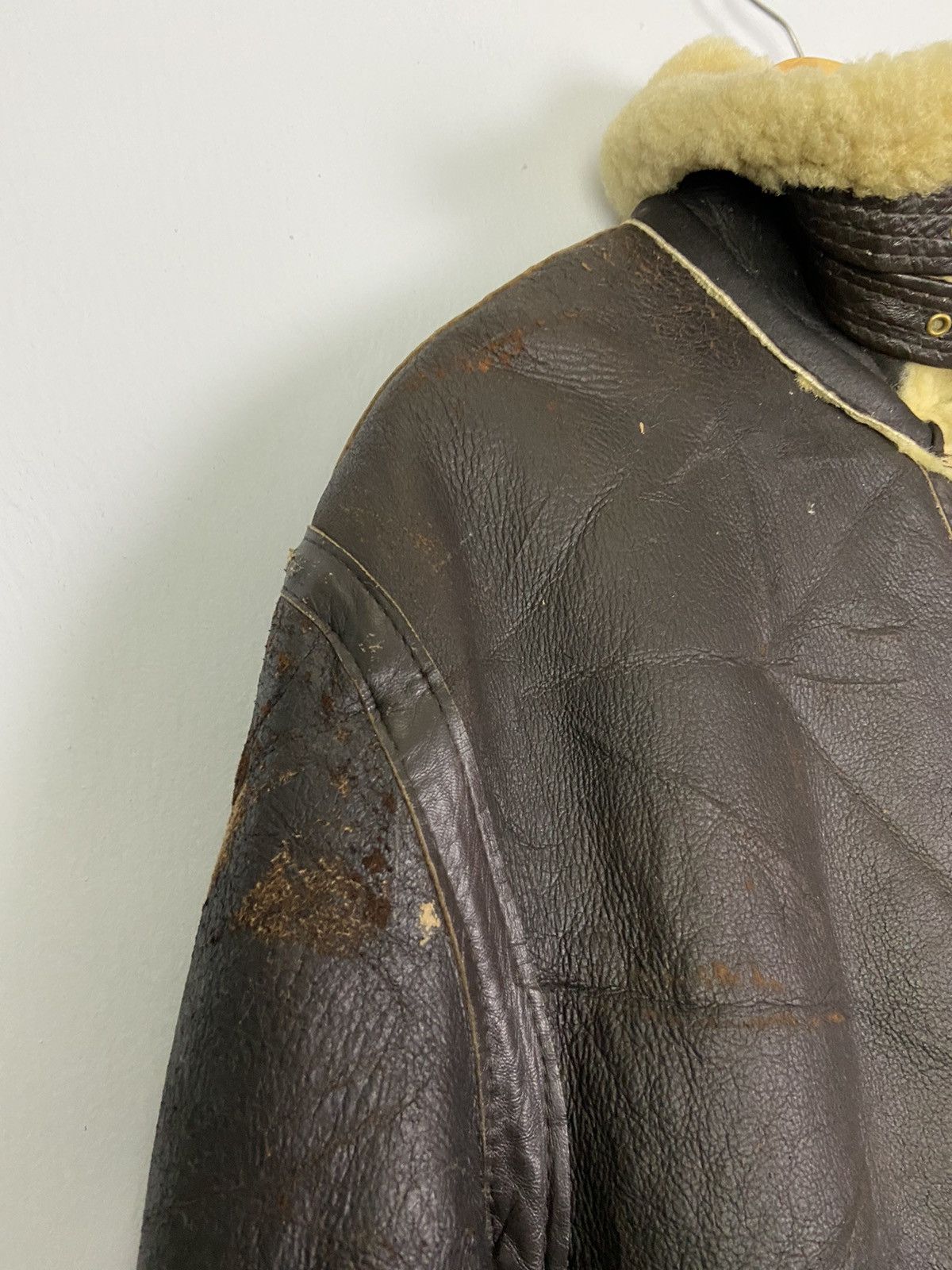 Other Vintage B3 Aviator Real Sheepskin Airforce Leather Jacket Size US L / EU 52-54 / 3 - 4 Thumbnail