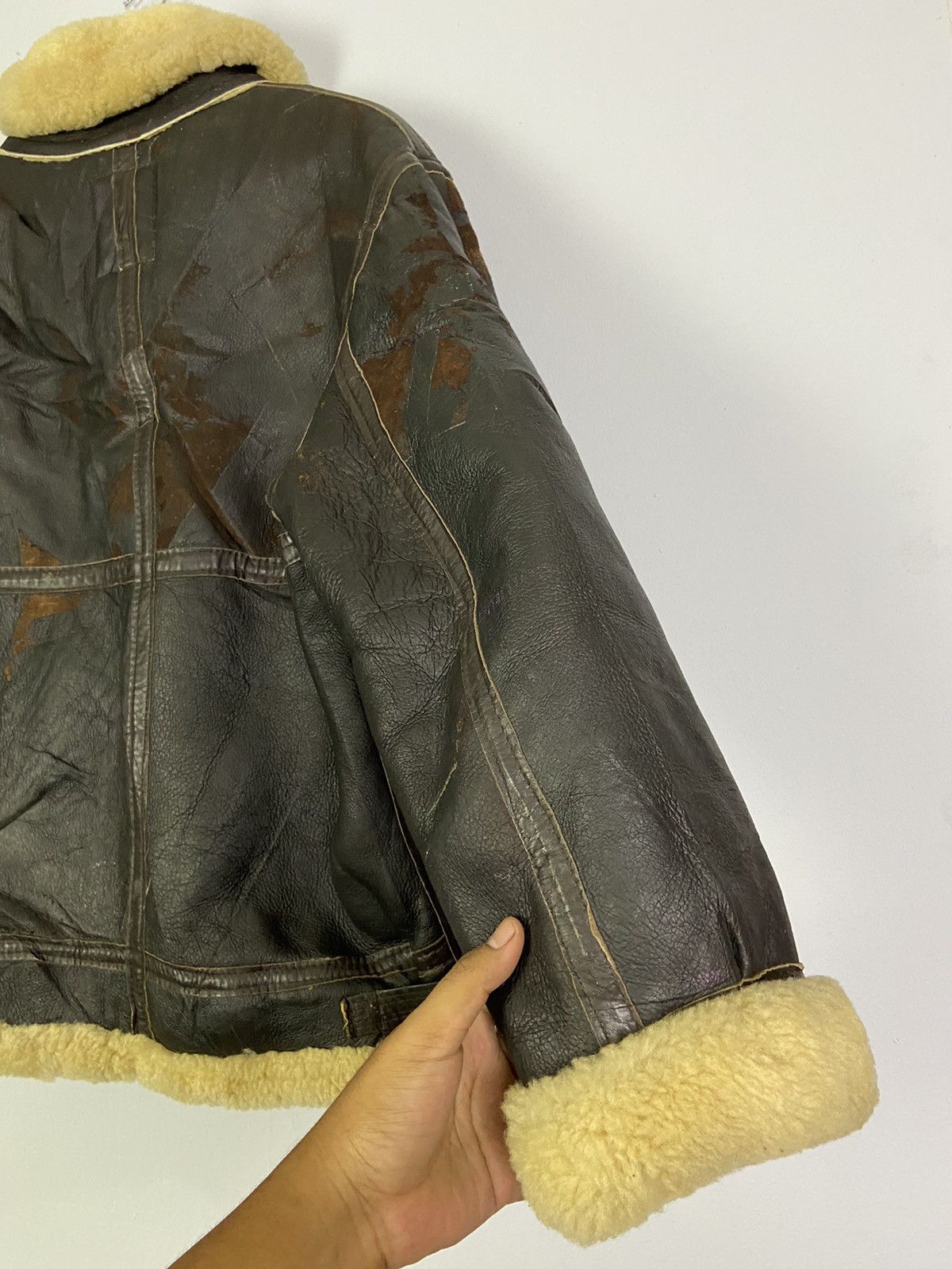 Other Vintage B3 Aviator Real Sheepskin Airforce Leather Jacket Size US L / EU 52-54 / 3 - 17 Thumbnail