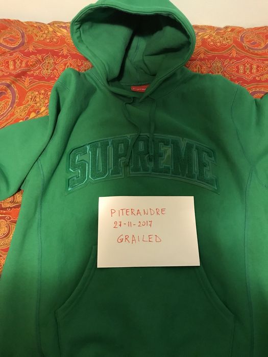 Supreme Supreme Patent/Chenille Arc Logo Hooded Sweatshirt Green