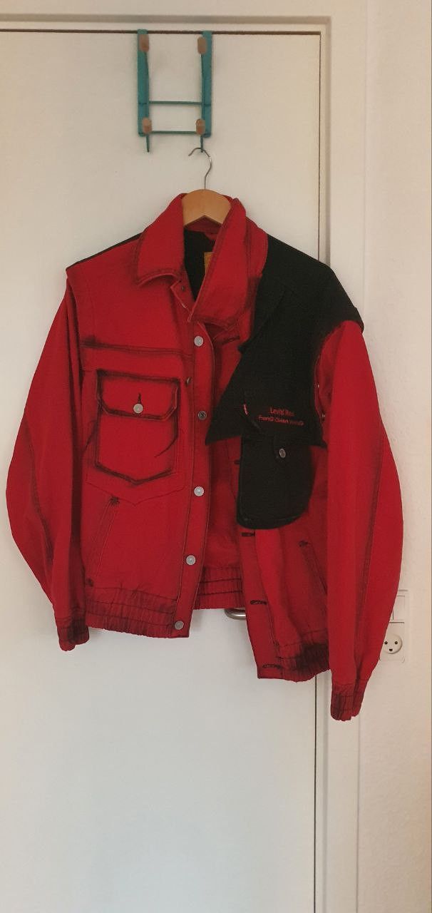 Feng Chen Wang X Levi's Two-tone Denim Jacket In Red | Grailed