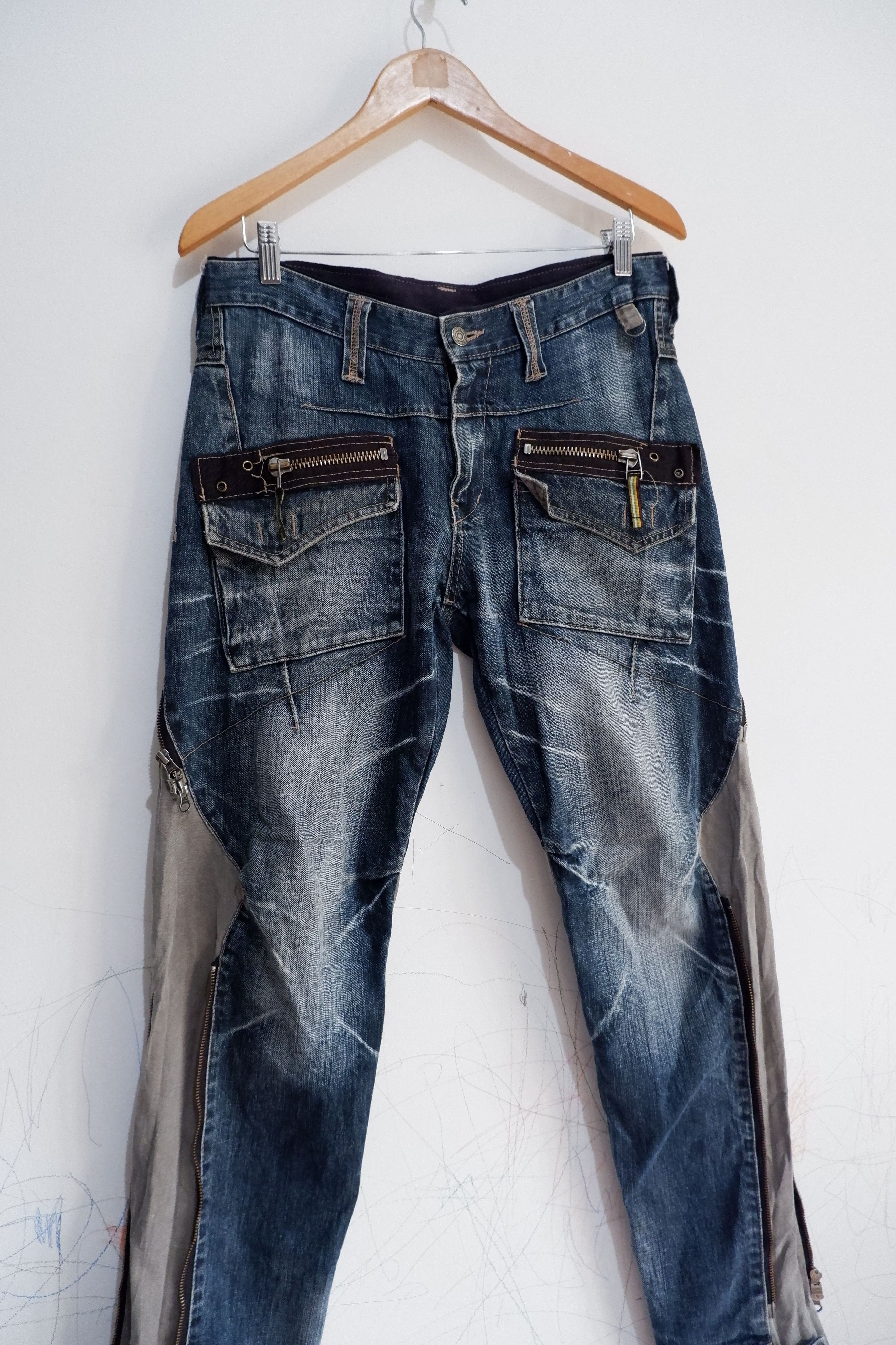 PPFM Mudwash Vintage PPFM Biker Zipper Denim Size US 34 / EU 50 - 7 Thumbnail