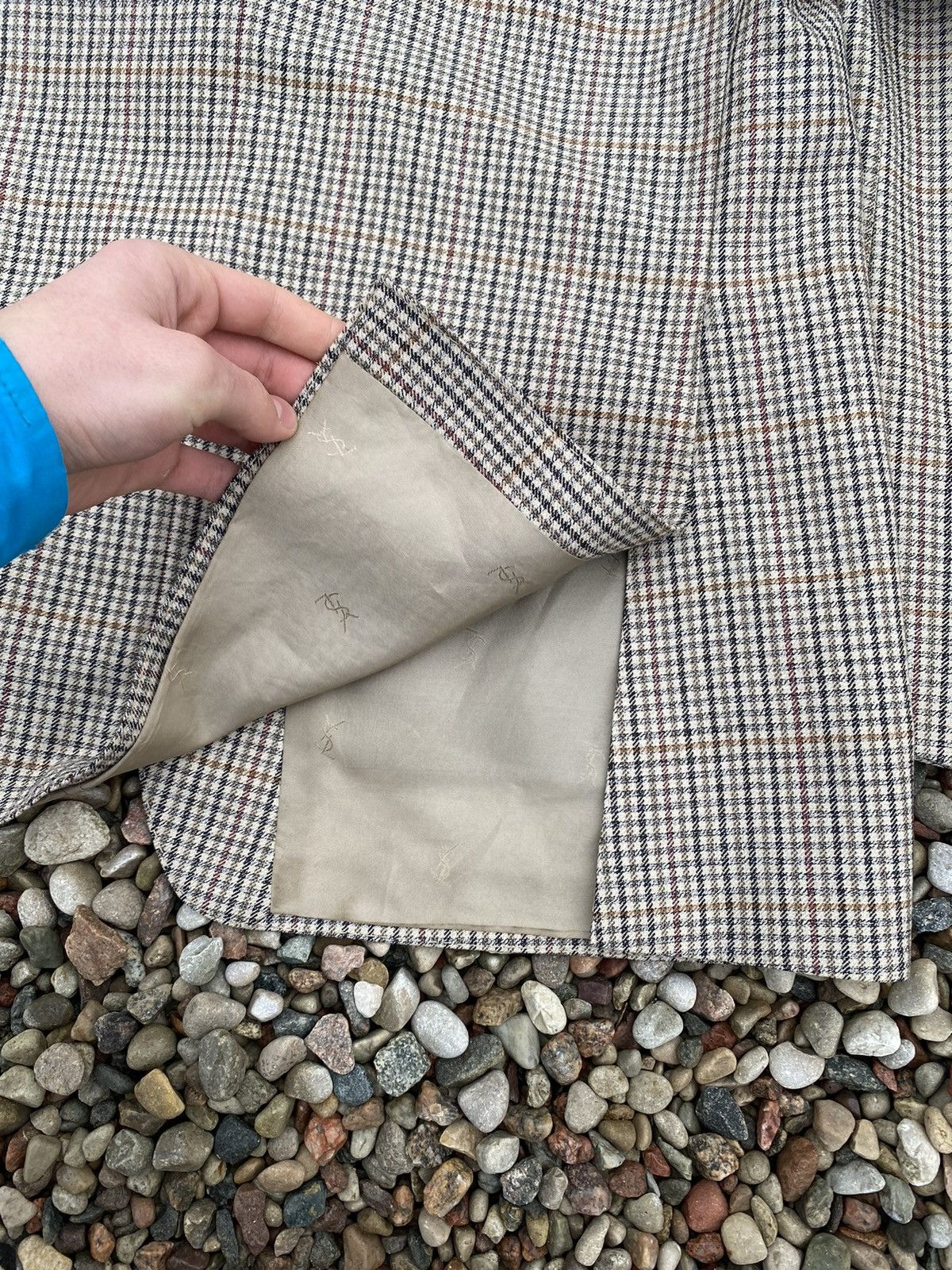 Vintage × Yves Saint Laurent Yves Saint Laurent Vintage Wool Silk Checked Blazer Size US L / EU 52-54 / 3 - 8 Thumbnail