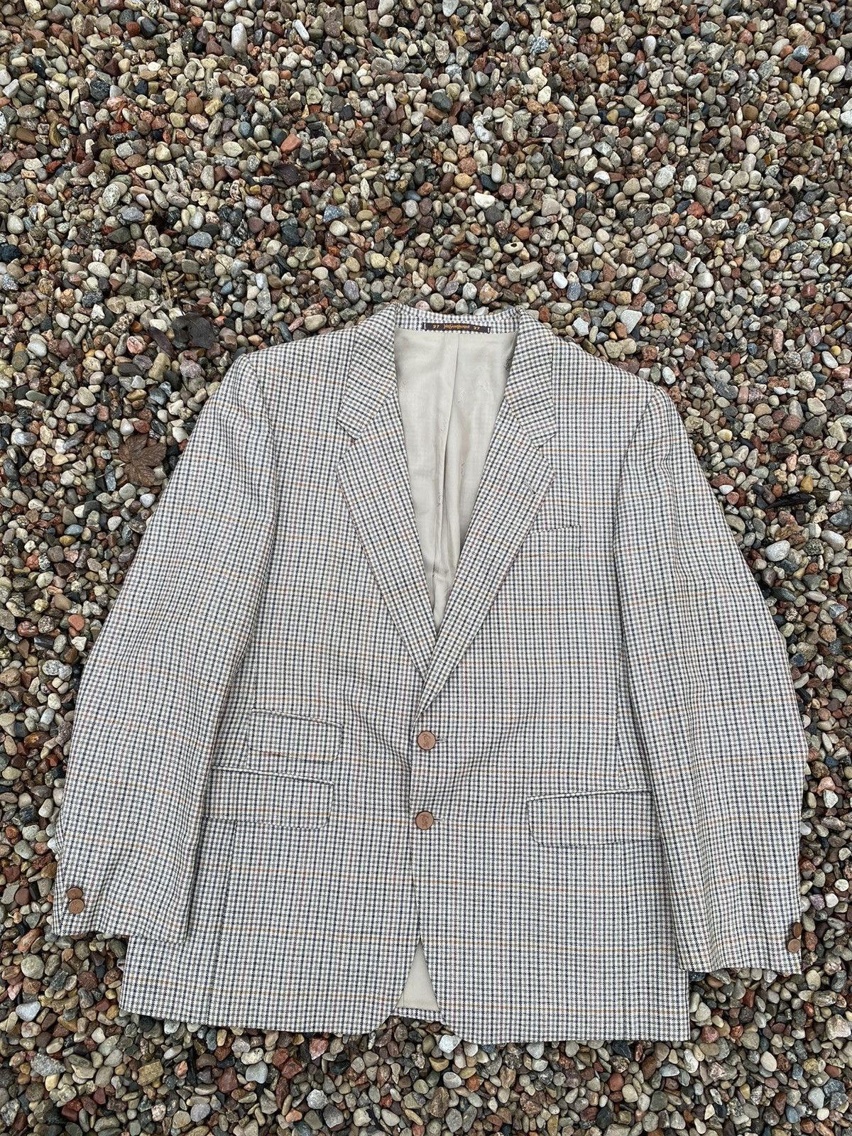 Vintage × Yves Saint Laurent Yves Saint Laurent Vintage Wool Silk Checked Blazer Size US L / EU 52-54 / 3 - 1 Thumbnail