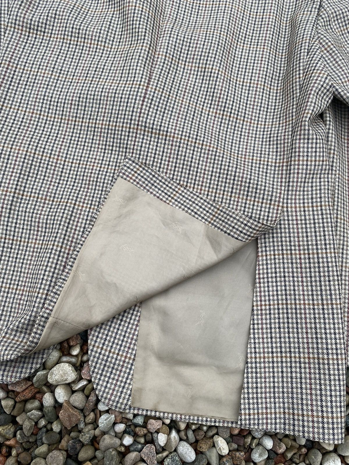 Vintage × Yves Saint Laurent Yves Saint Laurent Vintage Wool Silk Checked Blazer Size US L / EU 52-54 / 3 - 9 Thumbnail